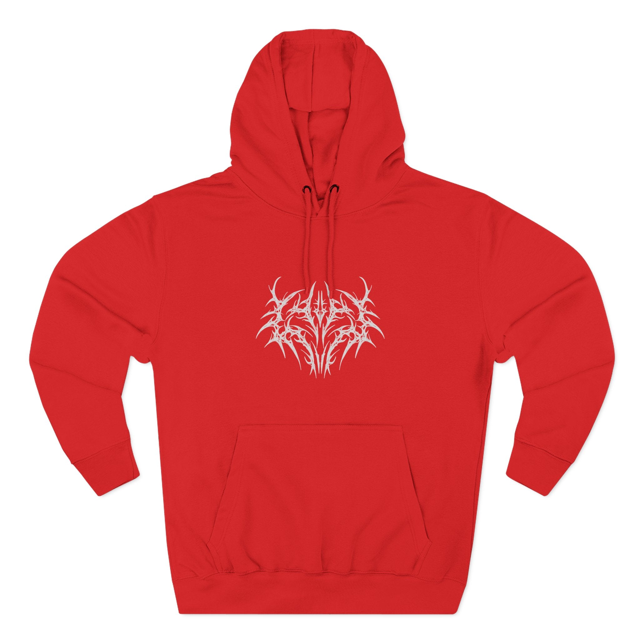 Gothic Three-Panel Fleece Hoodie, Cozy Sweatshirt, Alternative Wear, Cool Casual Style