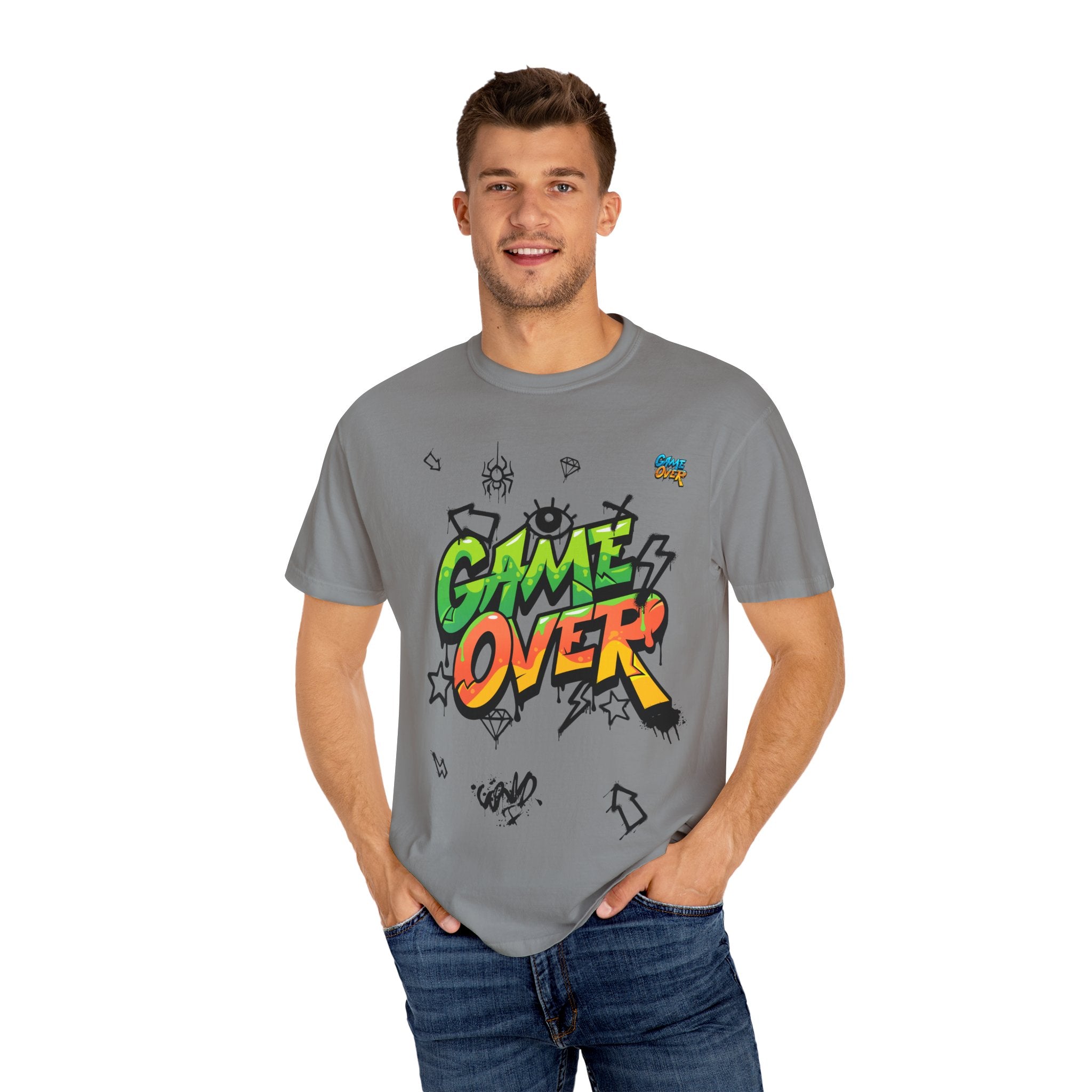 Game Over Graphic T-Shirt, Retro Gaming Tee, Unisex Casual Top, Gamer Gift, Video Game T-Shirt, Fun Streetwear