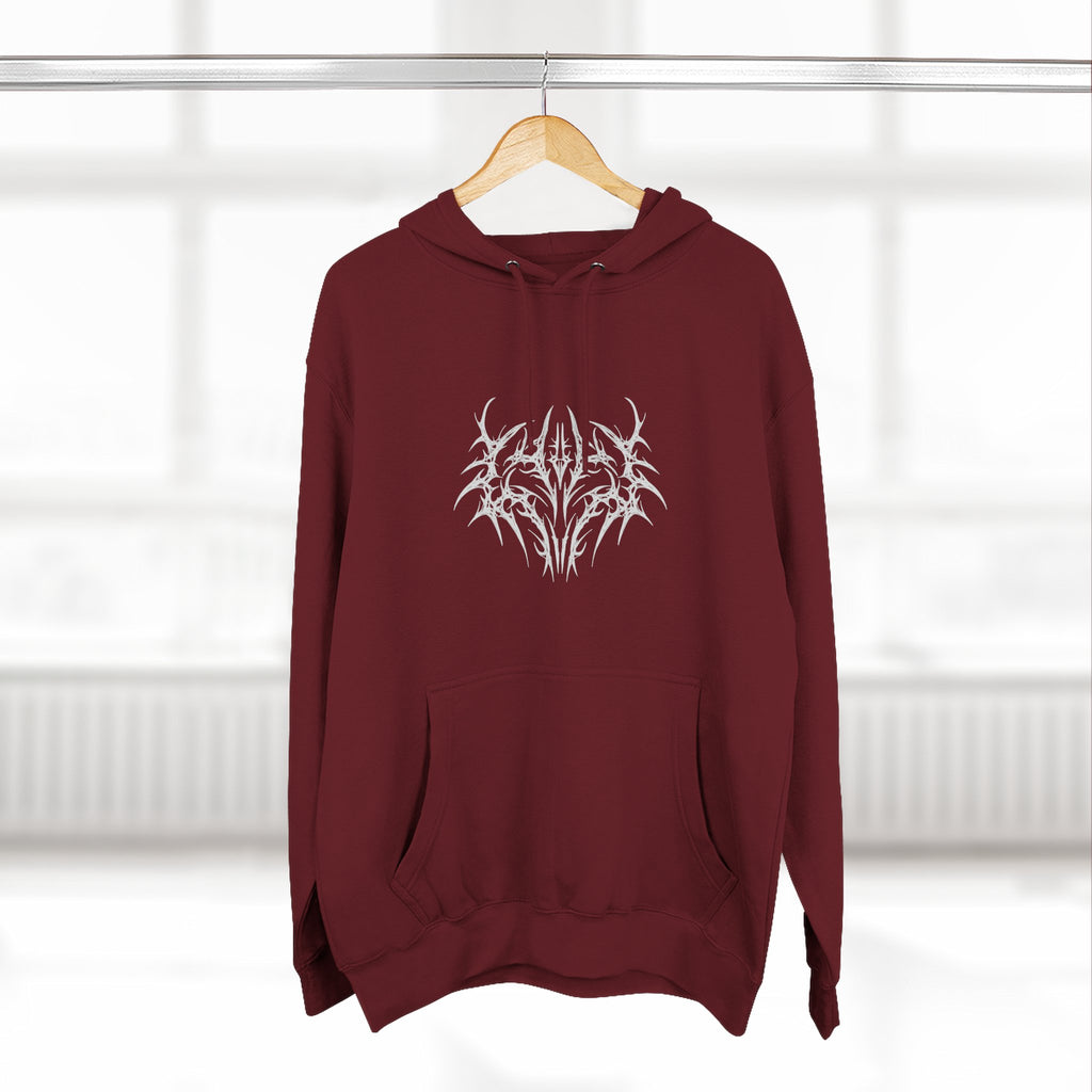 Gothic Three-Panel Fleece Hoodie, Cozy Sweatshirt, Alternative Wear, Cool Casual Style