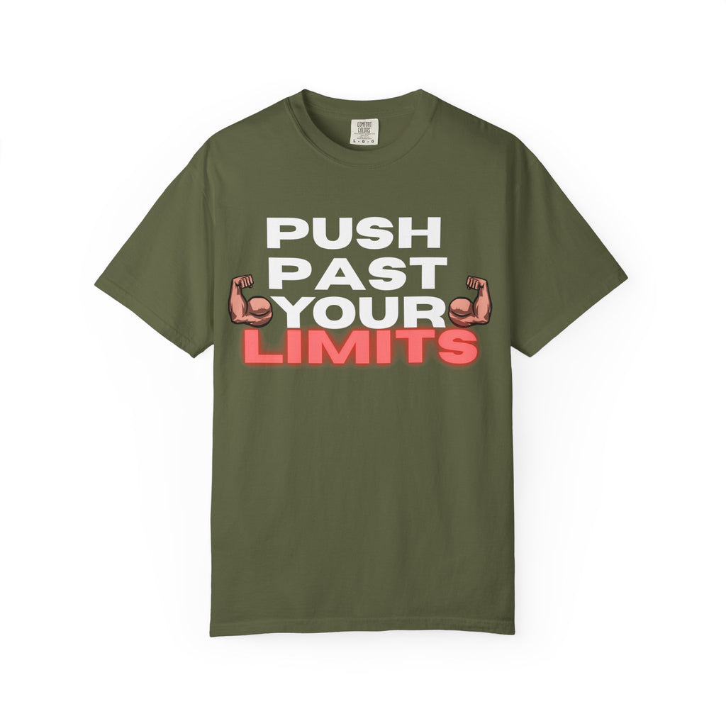 Unisex Motivational T-Shirt - "Push Past Your Limits" - Fitness Apparel, Workout Tee, Gym Wear, Gift for Him/Her, Inspirational Gift