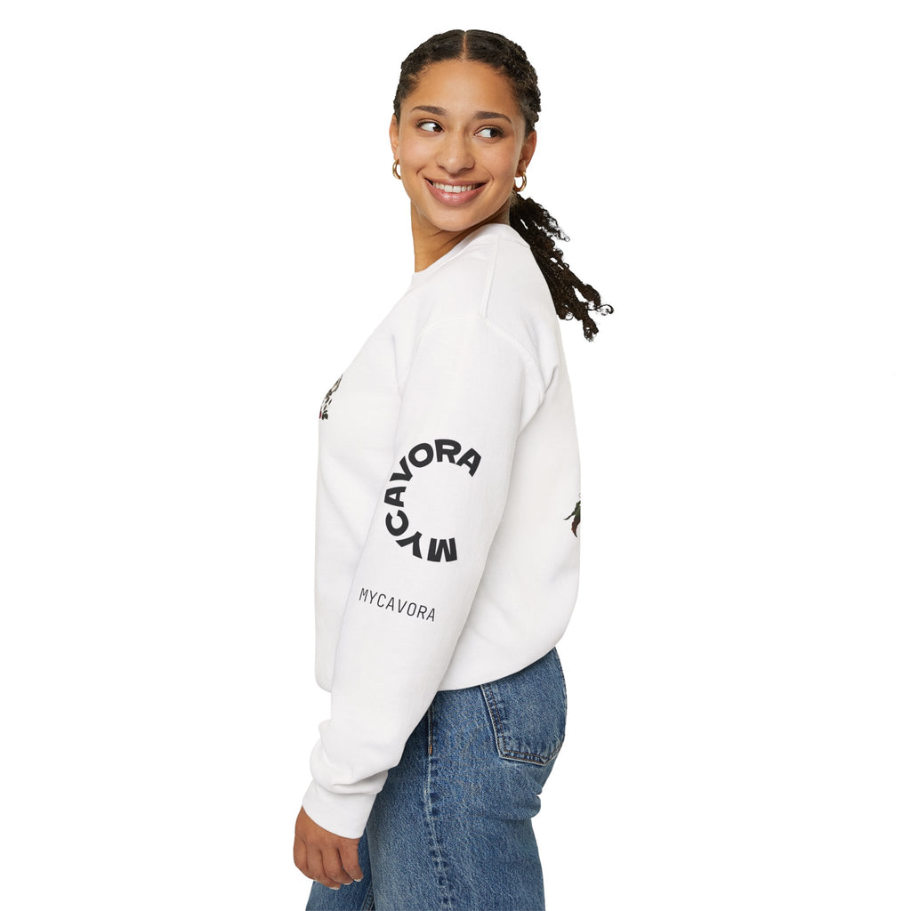 Edgy Floral Skeleton Crewneck Sweatshirt - Unisex Hoodie, Vintage Style Pullover, Boho Apparel, Alternative Fashion, Gift for Her