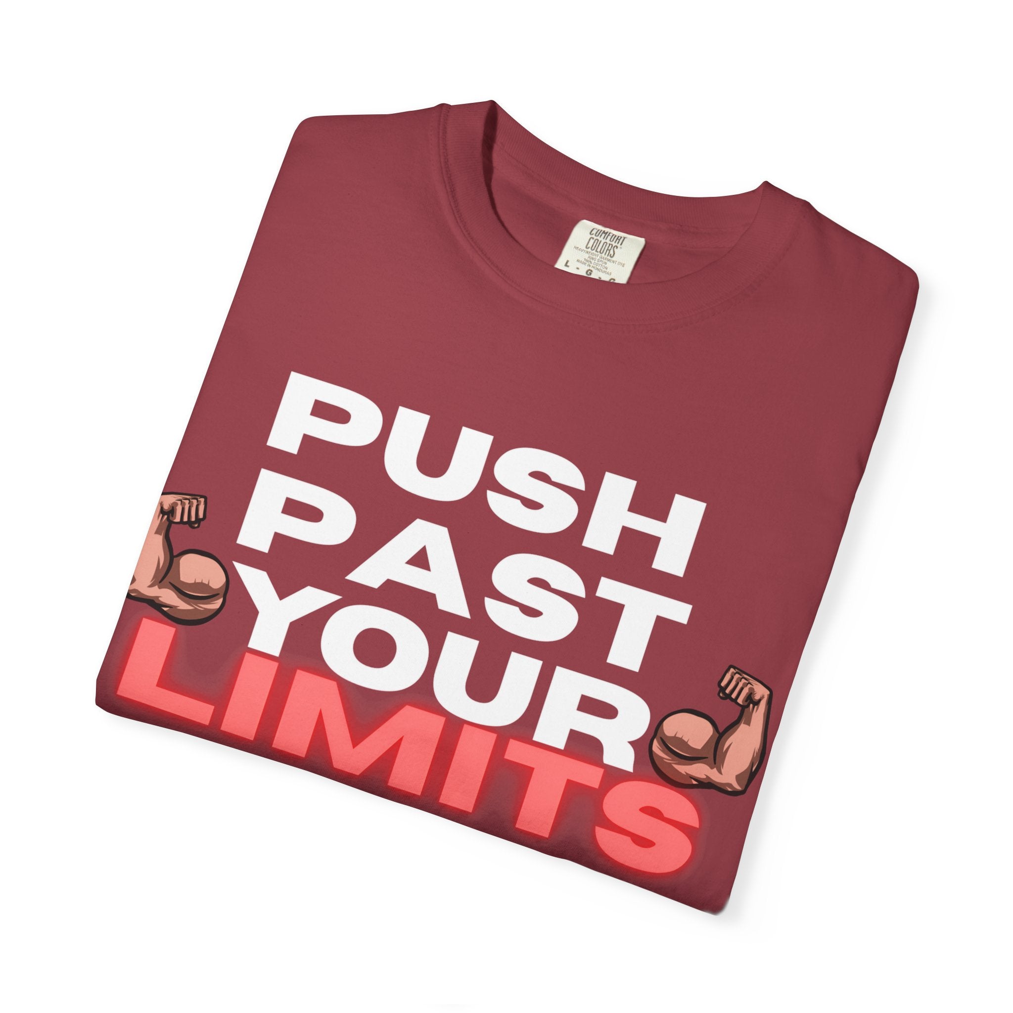 Unisex Motivational T-Shirt - "Push Past Your Limits" - Fitness Apparel, Workout Tee, Gym Wear, Gift for Him/Her, Inspirational Gift