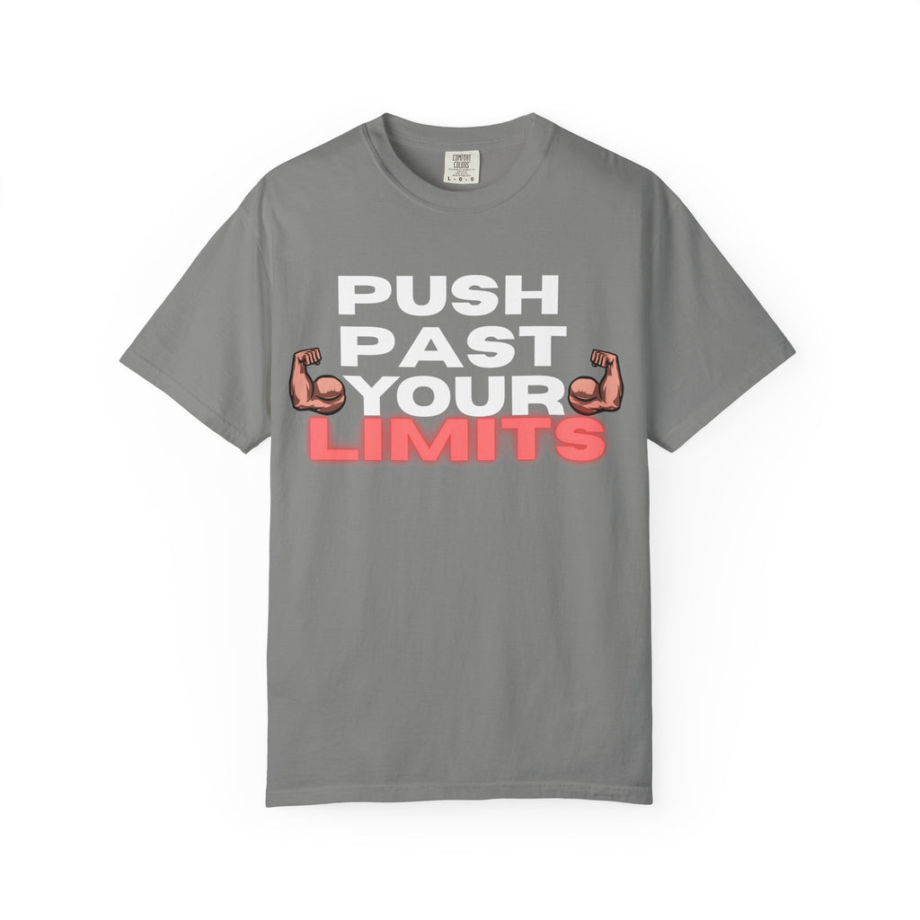 Unisex Motivational T-Shirt - "Push Past Your Limits" - Fitness Apparel, Workout Tee, Gym Wear, Gift for Him/Her, Inspirational Gift