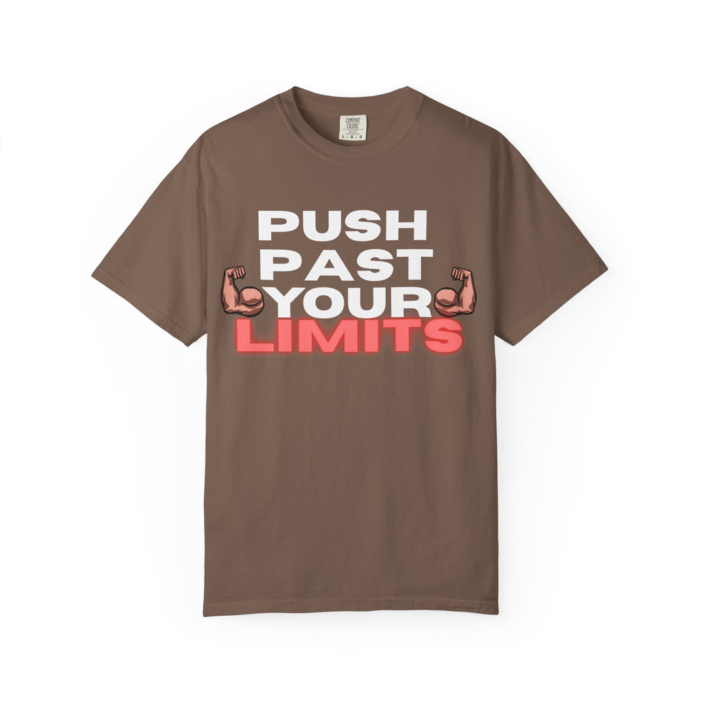 Unisex Motivational T-Shirt - "Push Past Your Limits" - Fitness Apparel, Workout Tee, Gym Wear, Gift for Him/Her, Inspirational Gift