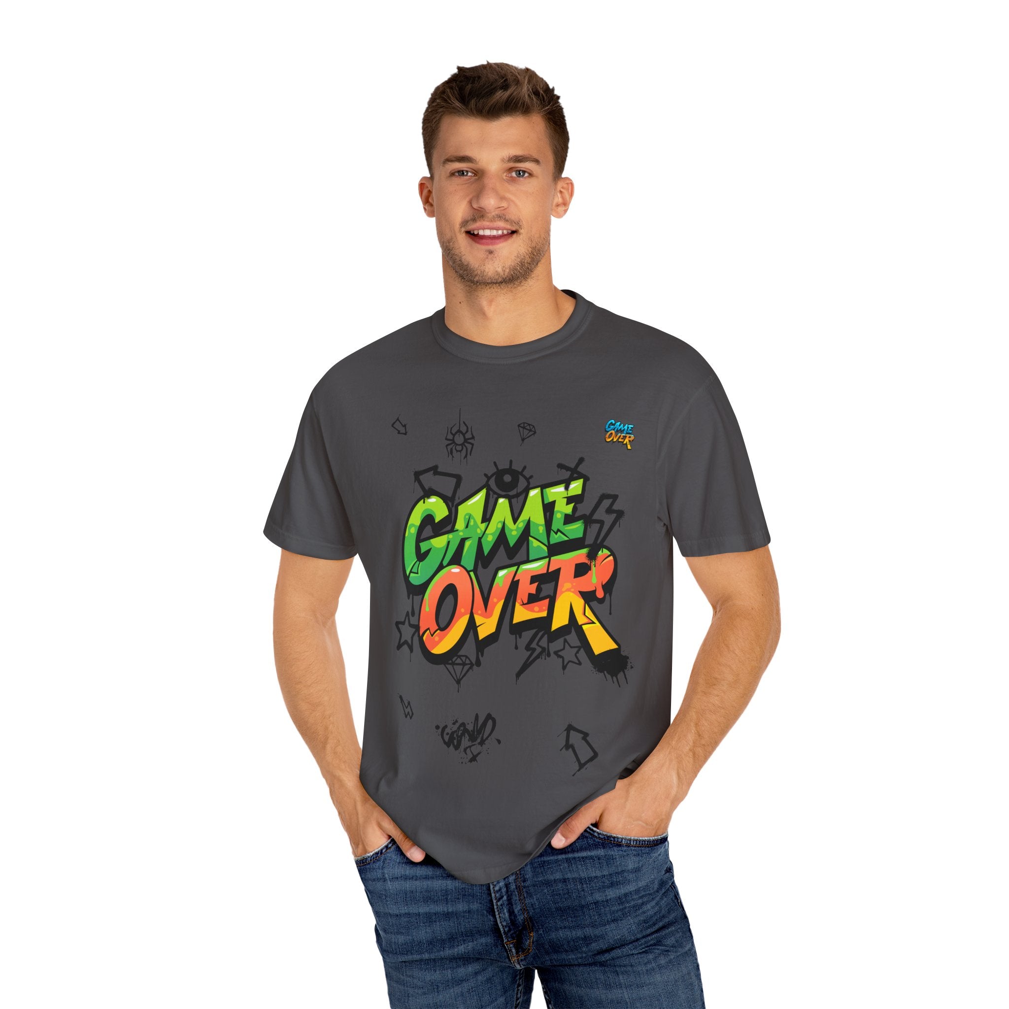 Game Over Graphic T-Shirt, Retro Gaming Tee, Unisex Casual Top, Gamer Gift, Video Game T-Shirt, Fun Streetwear