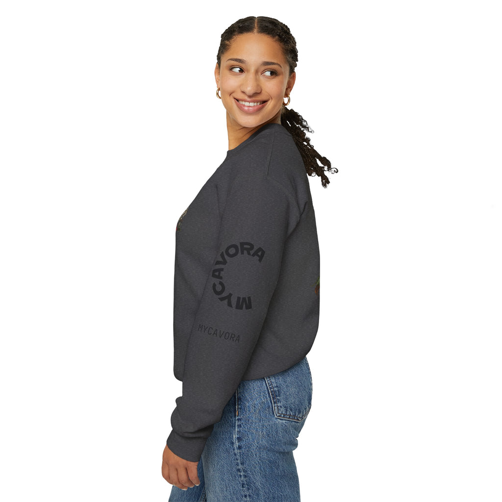 Edgy Floral Skeleton Crewneck Sweatshirt - Unisex Hoodie, Vintage Style Pullover, Boho Apparel, Alternative Fashion, Gift for Her