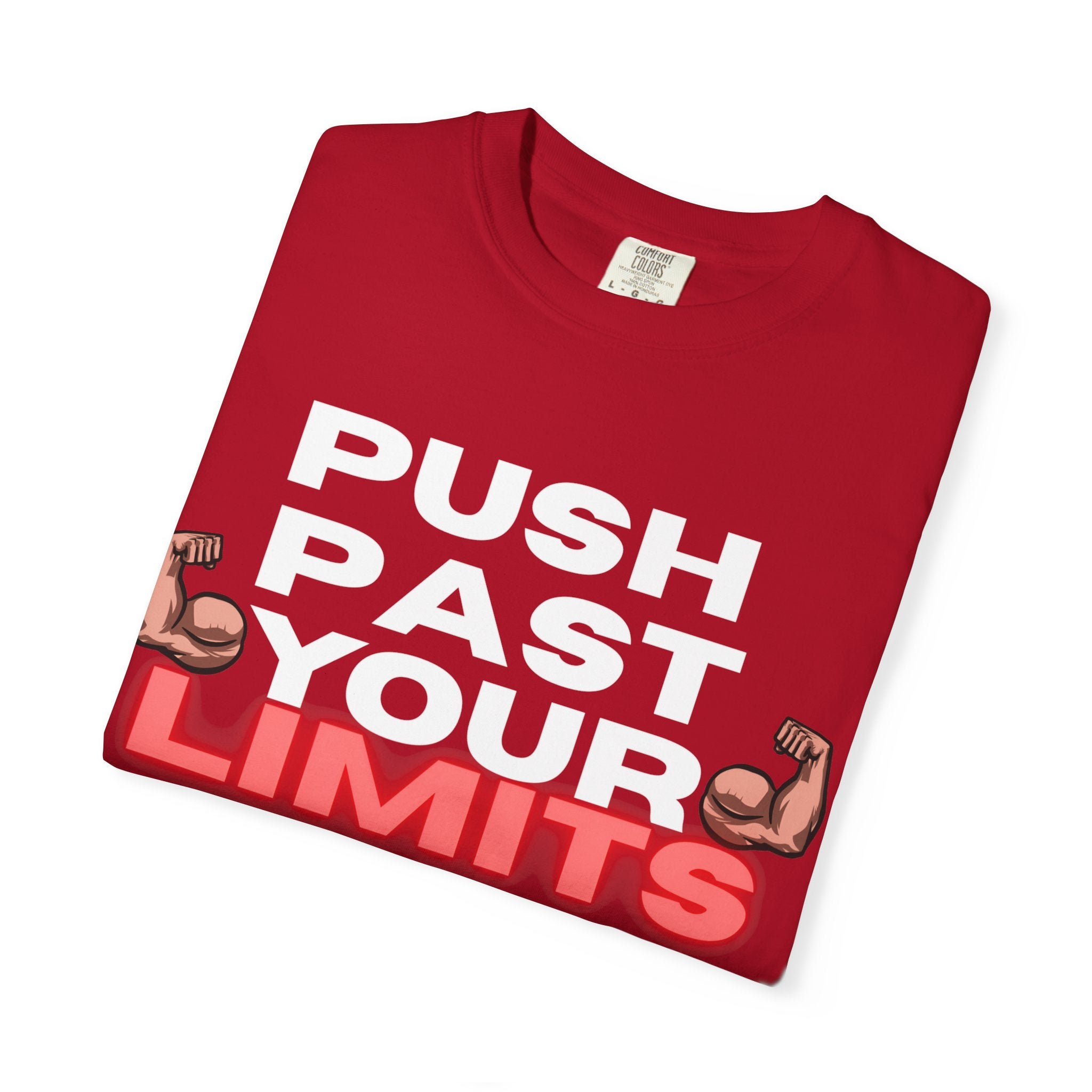 Unisex Motivational T-Shirt - "Push Past Your Limits" - Fitness Apparel, Workout Tee, Gym Wear, Gift for Him/Her, Inspirational Gift