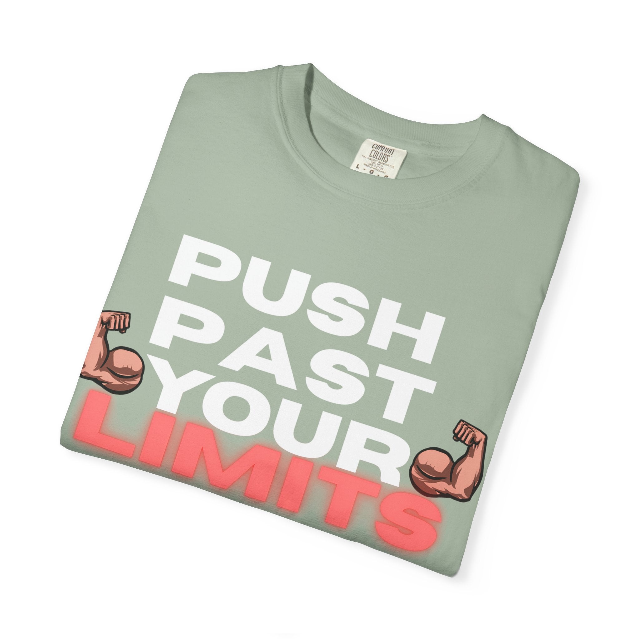 Unisex Motivational T-Shirt - "Push Past Your Limits" - Fitness Apparel, Workout Tee, Gym Wear, Gift for Him/Her, Inspirational Gift