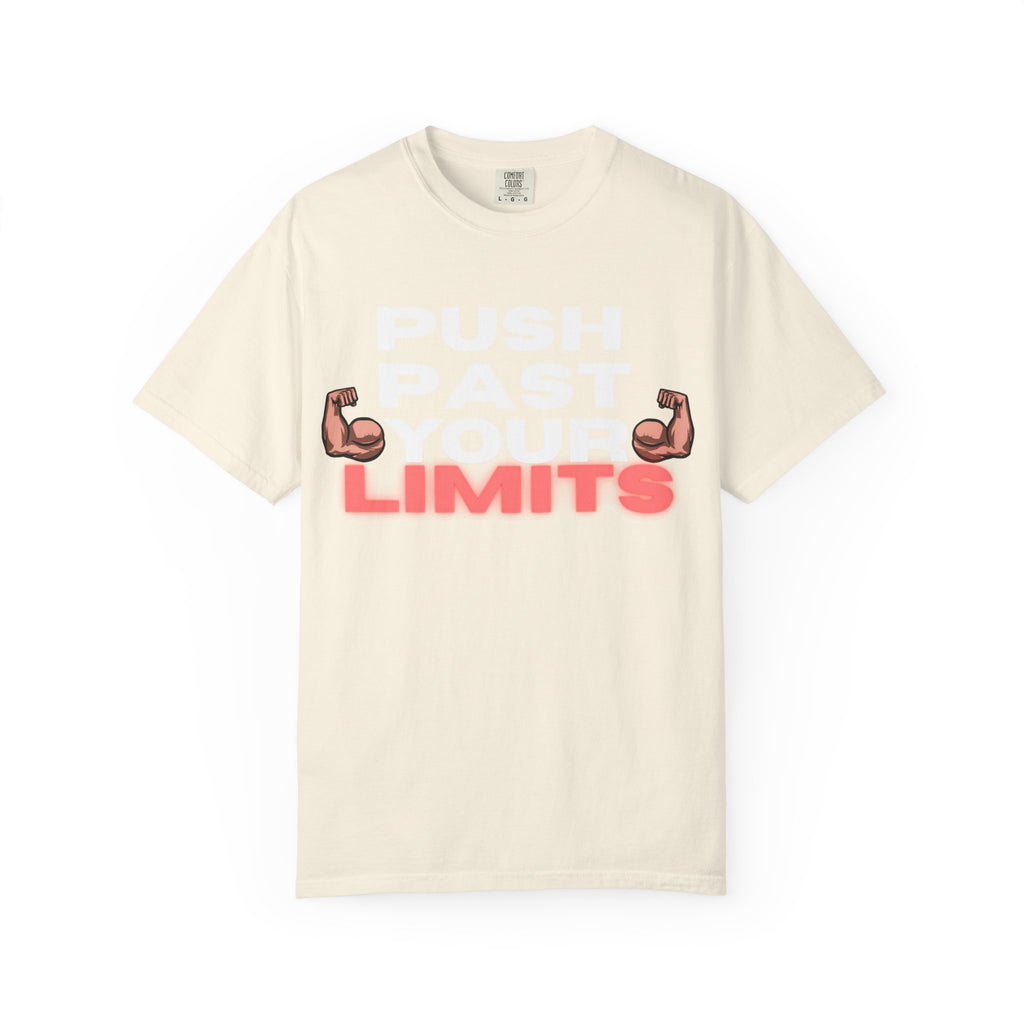 Unisex Motivational T-Shirt - "Push Past Your Limits" - Fitness Apparel, Workout Tee, Gym Wear, Gift for Him/Her, Inspirational Gift