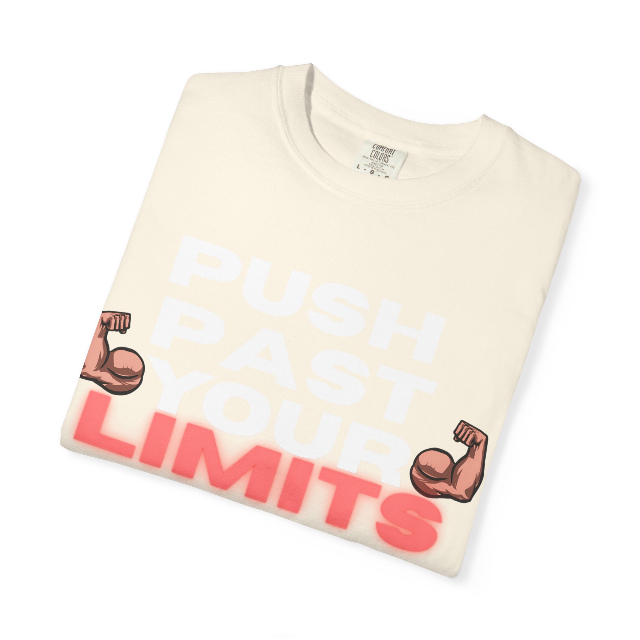Unisex Motivational T-Shirt - "Push Past Your Limits" - Fitness Apparel, Workout Tee, Gym Wear, Gift for Him/Her, Inspirational Gift