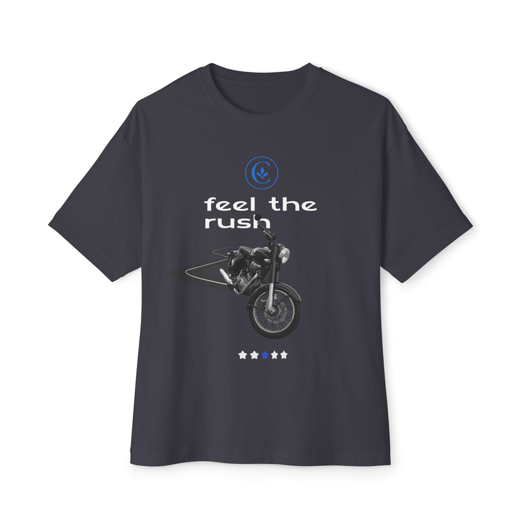 Motorcycle Lovers Boxy Tee - Feel the Rush, Unisex T-Shirt, Biker Gift, Casual Streetwear, Outdoor Adventure Apparel