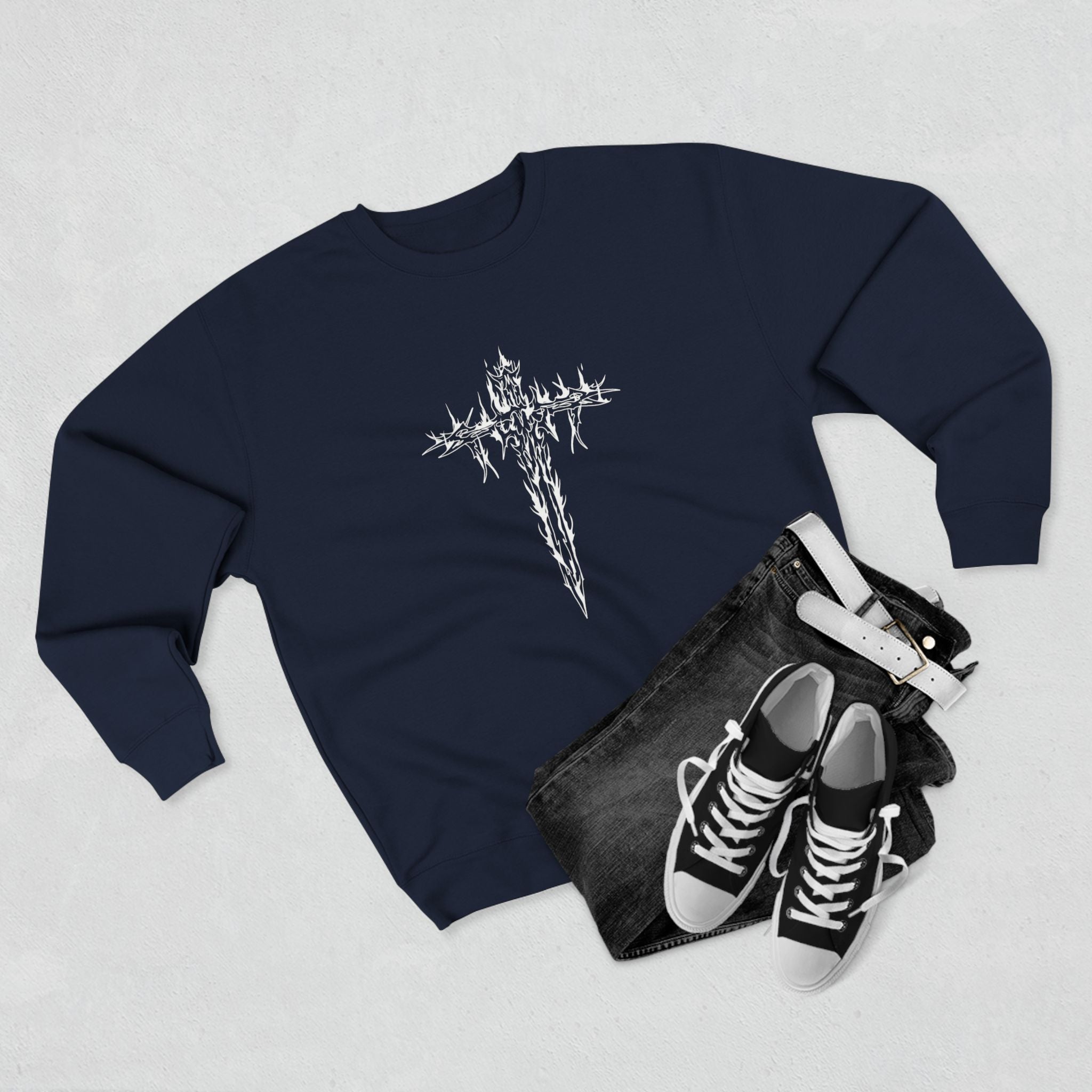 Gothic Graphic Sweatshirt, Unisex Streetwear, Edgy Apparel, Perfect for Concerts, Unique Gift for Him or Her, Casual Wear