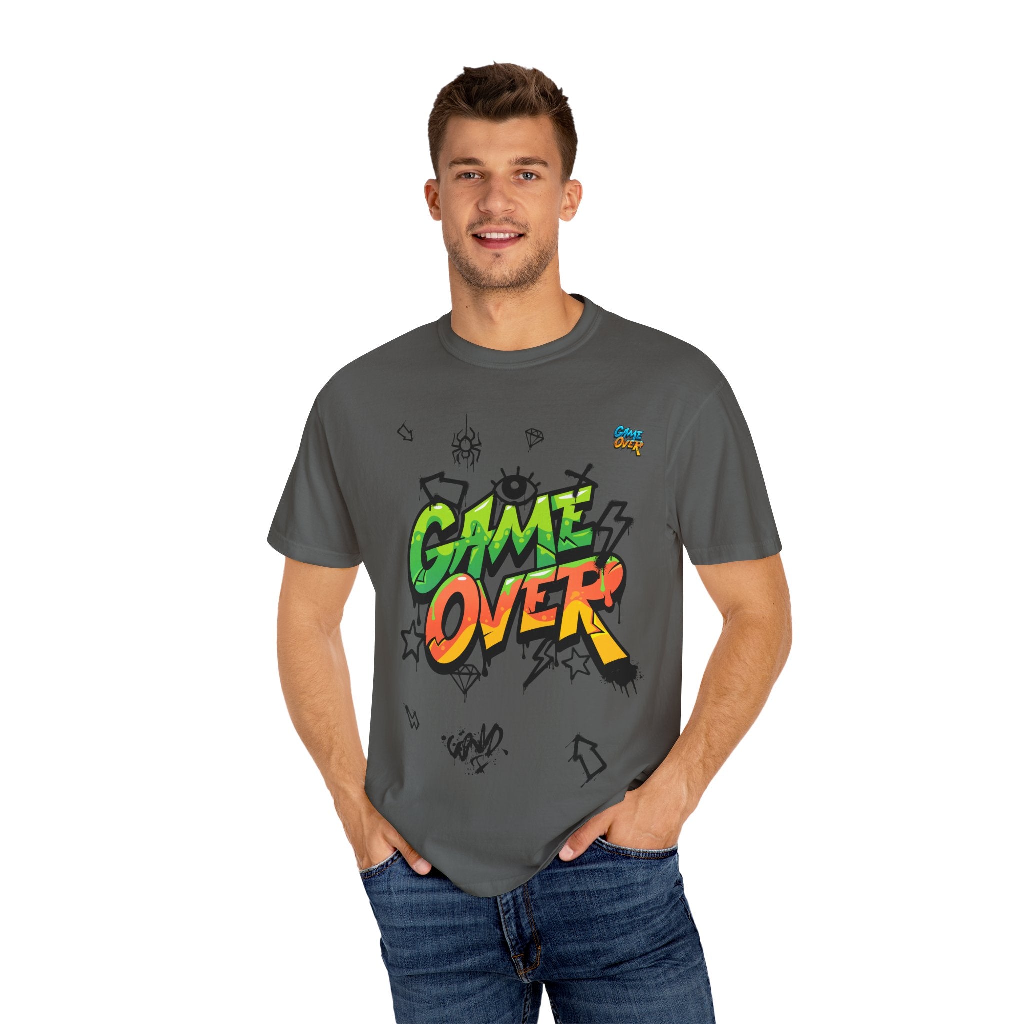 Game Over Graphic T-Shirt, Retro Gaming Tee, Unisex Casual Top, Gamer Gift, Video Game T-Shirt, Fun Streetwear