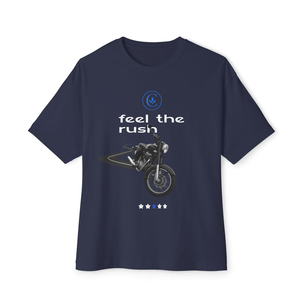 Motorcycle Lovers Boxy Tee - Feel the Rush, Unisex T-Shirt, Biker Gift, Casual Streetwear, Outdoor Adventure Apparel