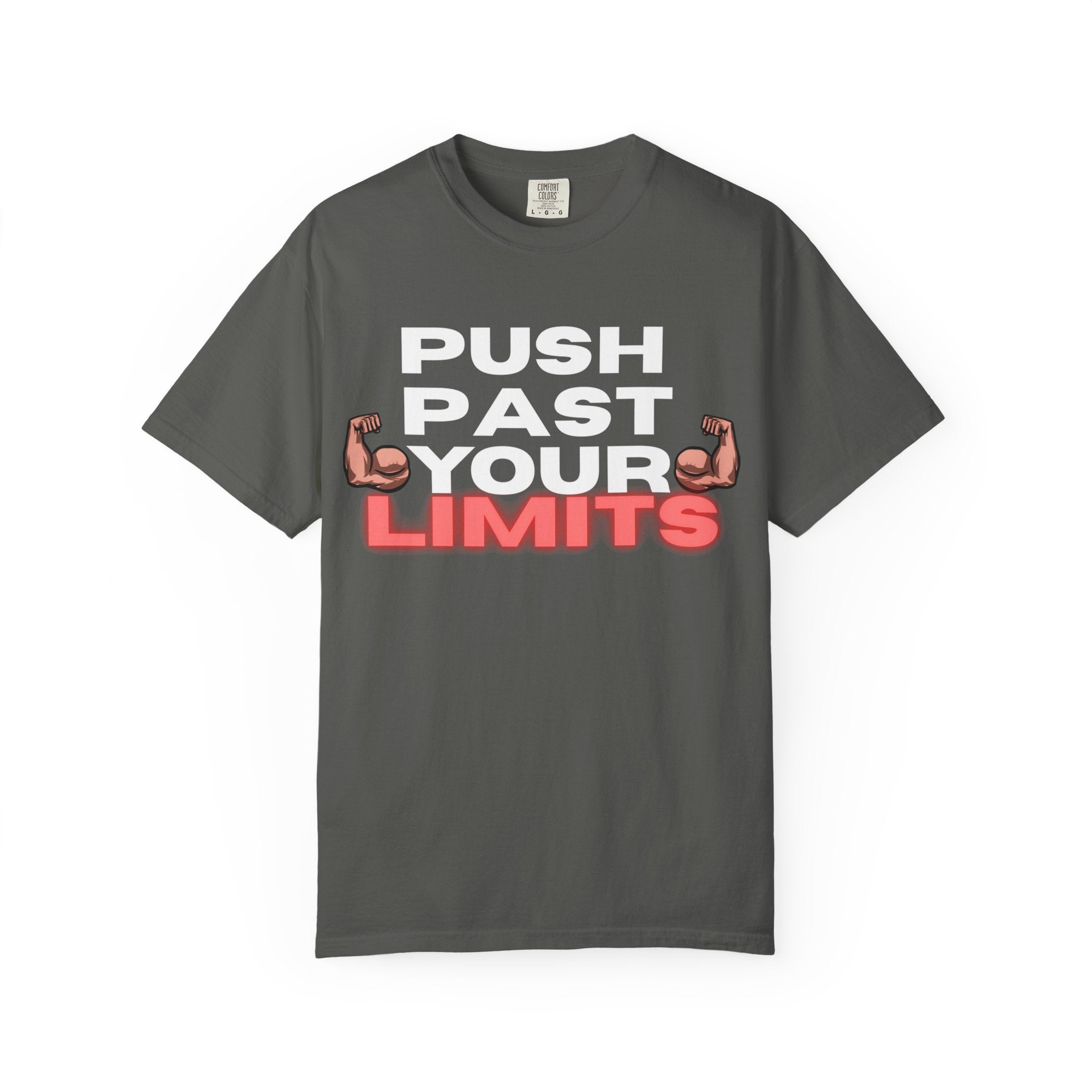 Unisex Motivational T-Shirt - "Push Past Your Limits" - Fitness Apparel, Workout Tee, Gym Wear, Gift for Him/Her, Inspirational Gift