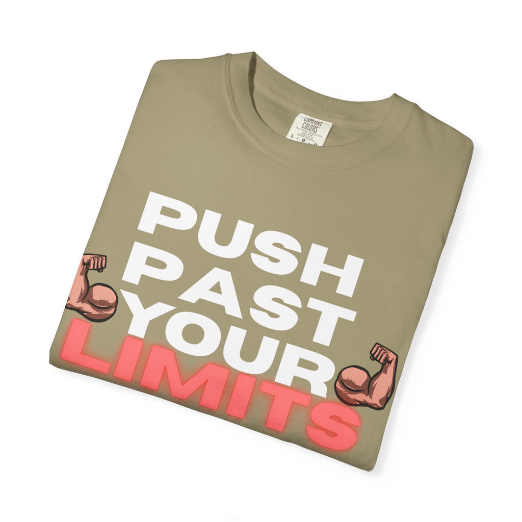 Unisex Motivational T-Shirt - "Push Past Your Limits" - Fitness Apparel, Workout Tee, Gym Wear, Gift for Him/Her, Inspirational Gift