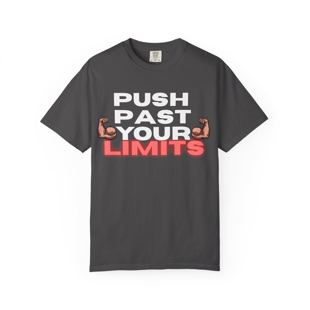 Unisex Motivational T-Shirt - "Push Past Your Limits" - Fitness Apparel, Workout Tee, Gym Wear, Gift for Him/Her, Inspirational Gift