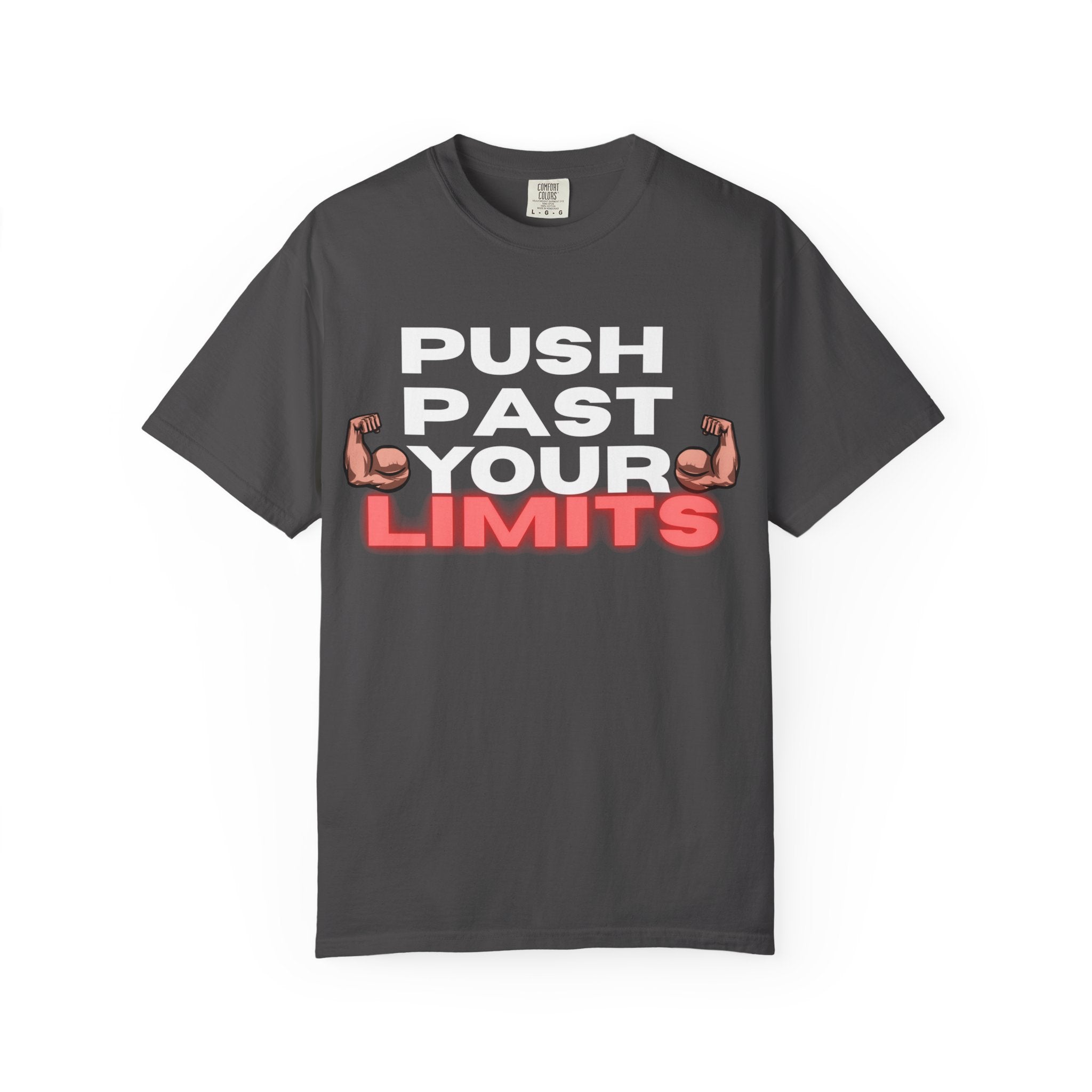 Unisex Motivational T-Shirt - "Push Past Your Limits" - Fitness Apparel, Workout Tee, Gym Wear, Gift for Him/Her, Inspirational Gift