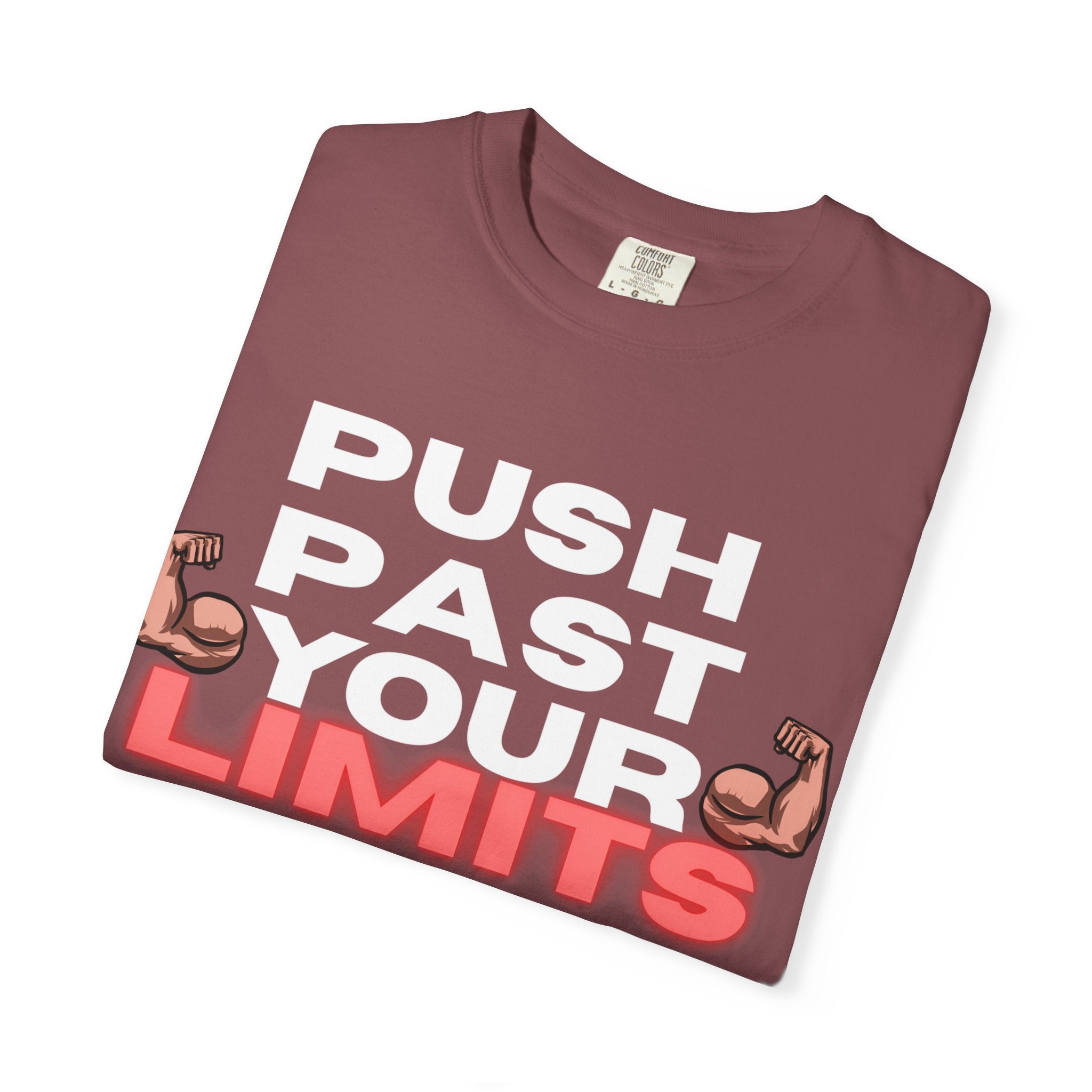 Unisex Motivational T-Shirt - "Push Past Your Limits" - Fitness Apparel, Workout Tee, Gym Wear, Gift for Him/Her, Inspirational Gift