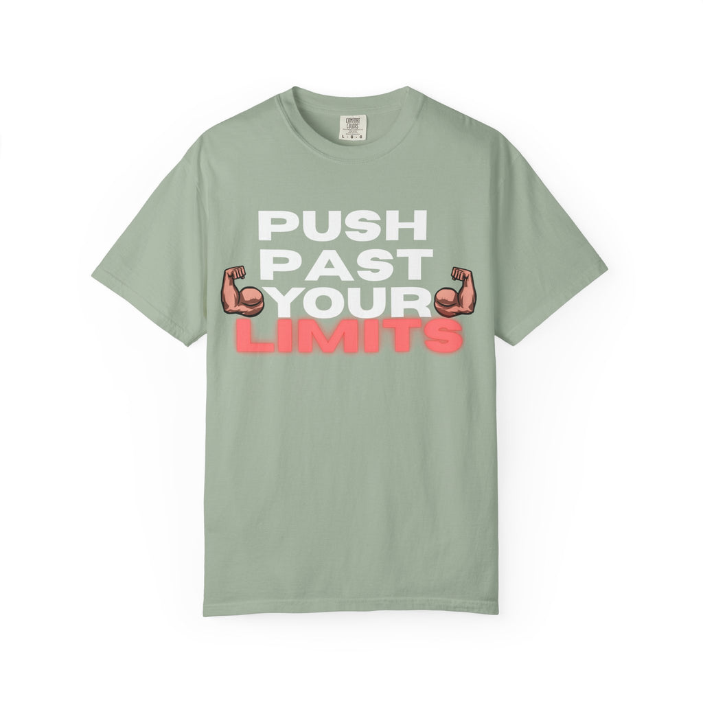 Unisex Motivational T-Shirt - "Push Past Your Limits" - Fitness Apparel, Workout Tee, Gym Wear, Gift for Him/Her, Inspirational Gift