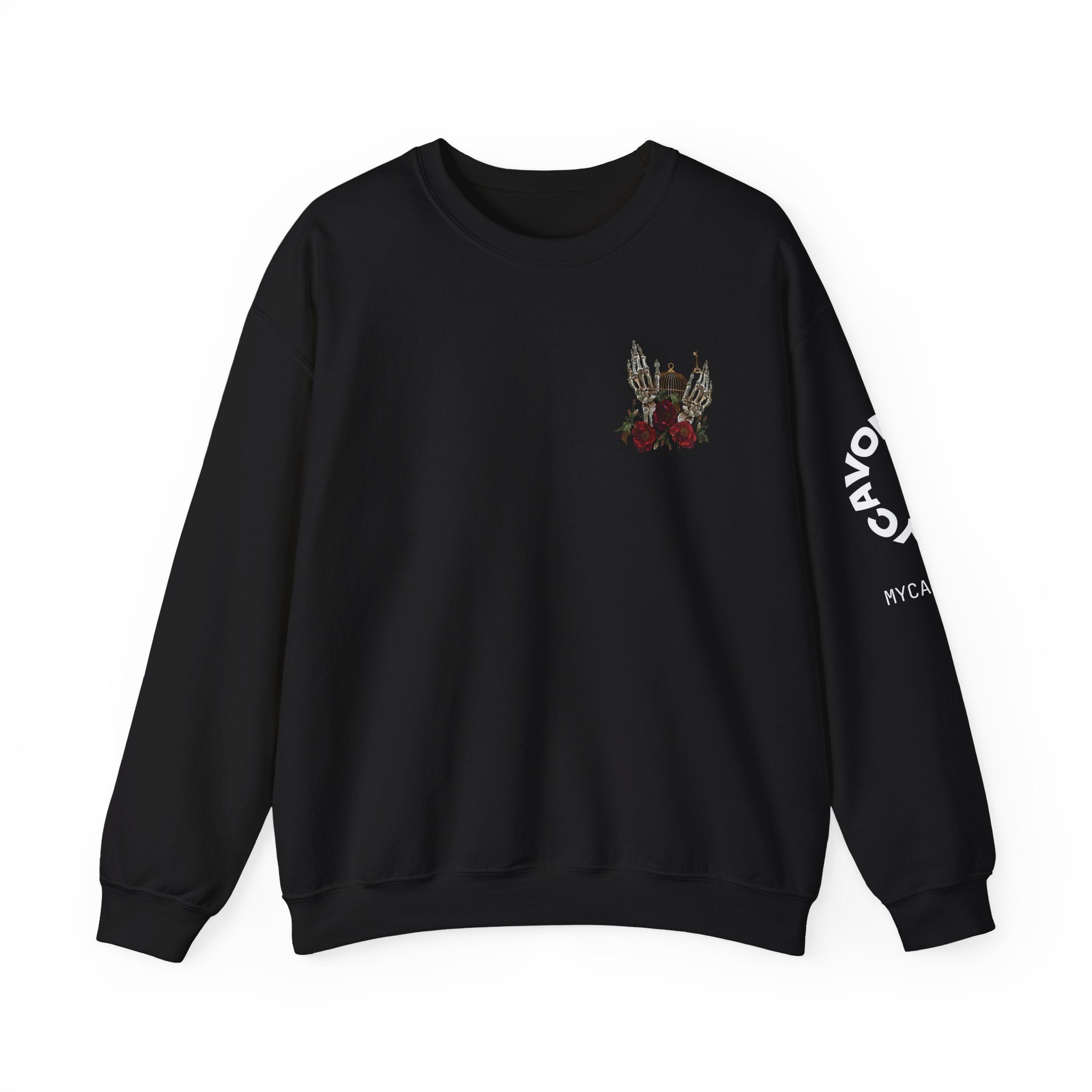 Edgy Floral Skeleton Crewneck Sweatshirt - Unisex Hoodie, Vintage Style Pullover, Boho Apparel, Alternative Fashion, Gift for Her