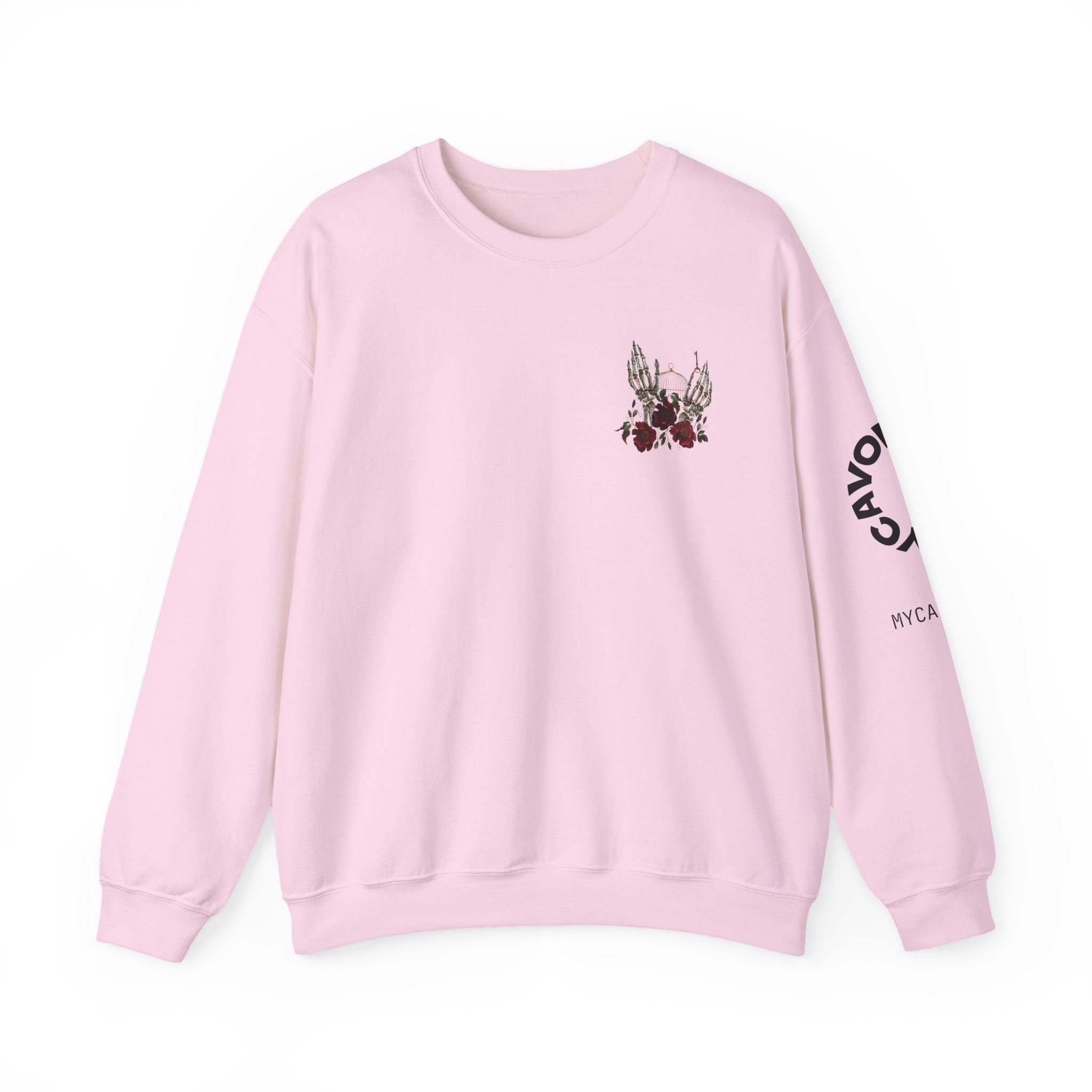 Edgy Floral Skeleton Crewneck Sweatshirt - Unisex Hoodie, Vintage Style Pullover, Boho Apparel, Alternative Fashion, Gift for Her