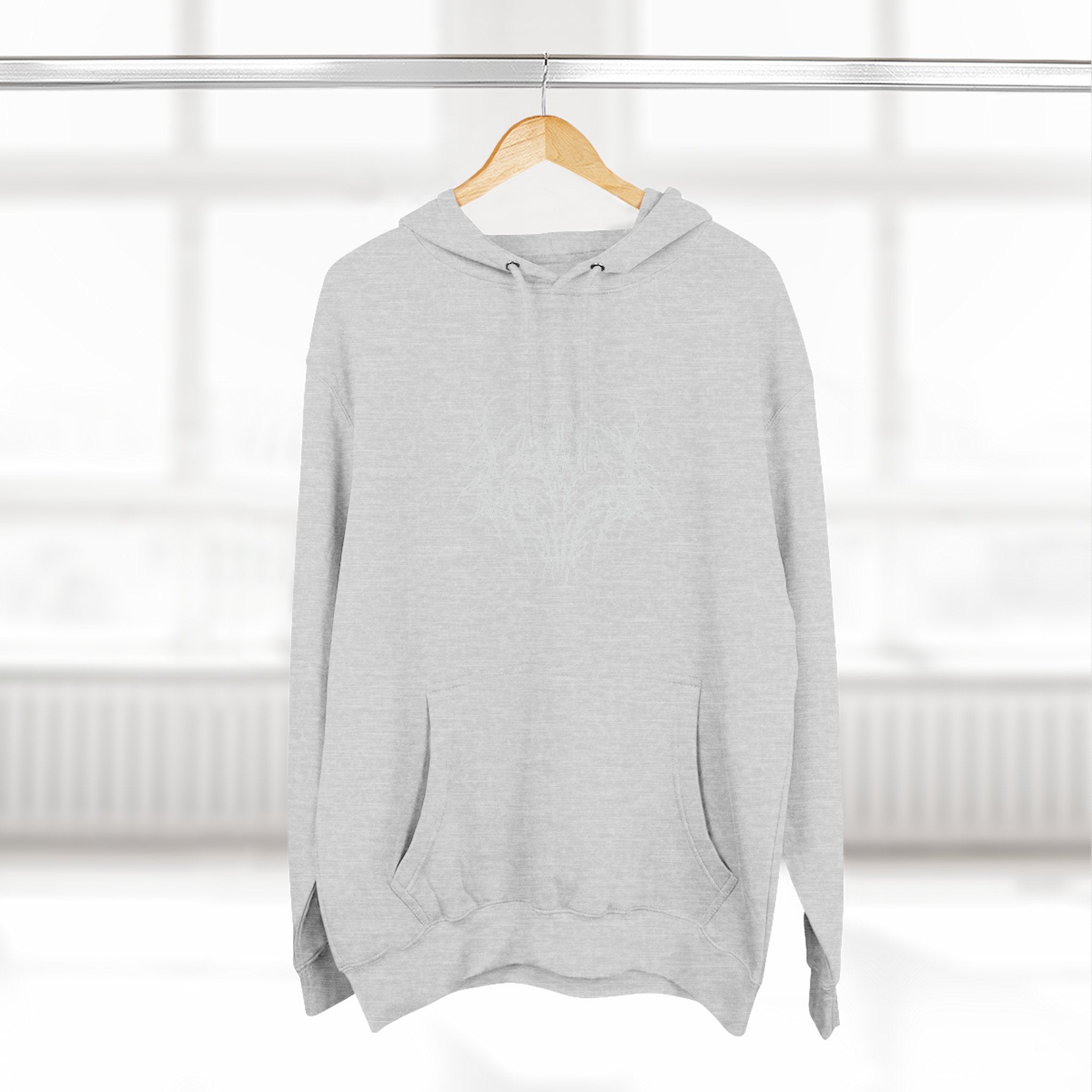 Gothic Three-Panel Fleece Hoodie, Cozy Sweatshirt, Alternative Wear, Cool Casual Style