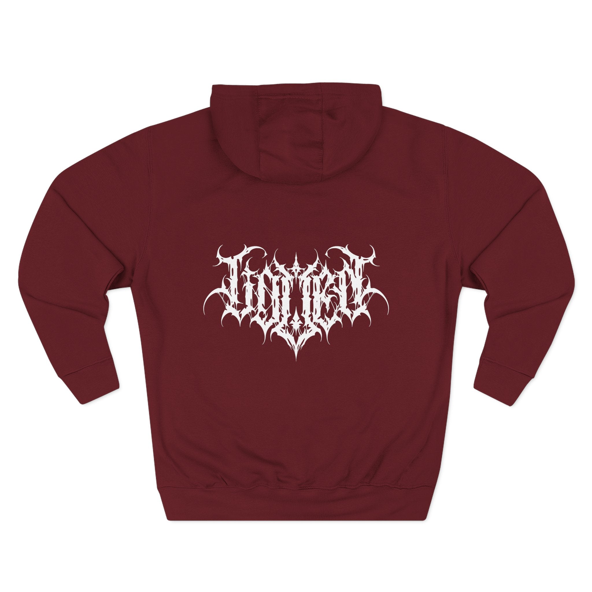 Gothic Three-Panel Fleece Hoodie, Cozy Sweatshirt, Alternative Wear, Cool Casual Style