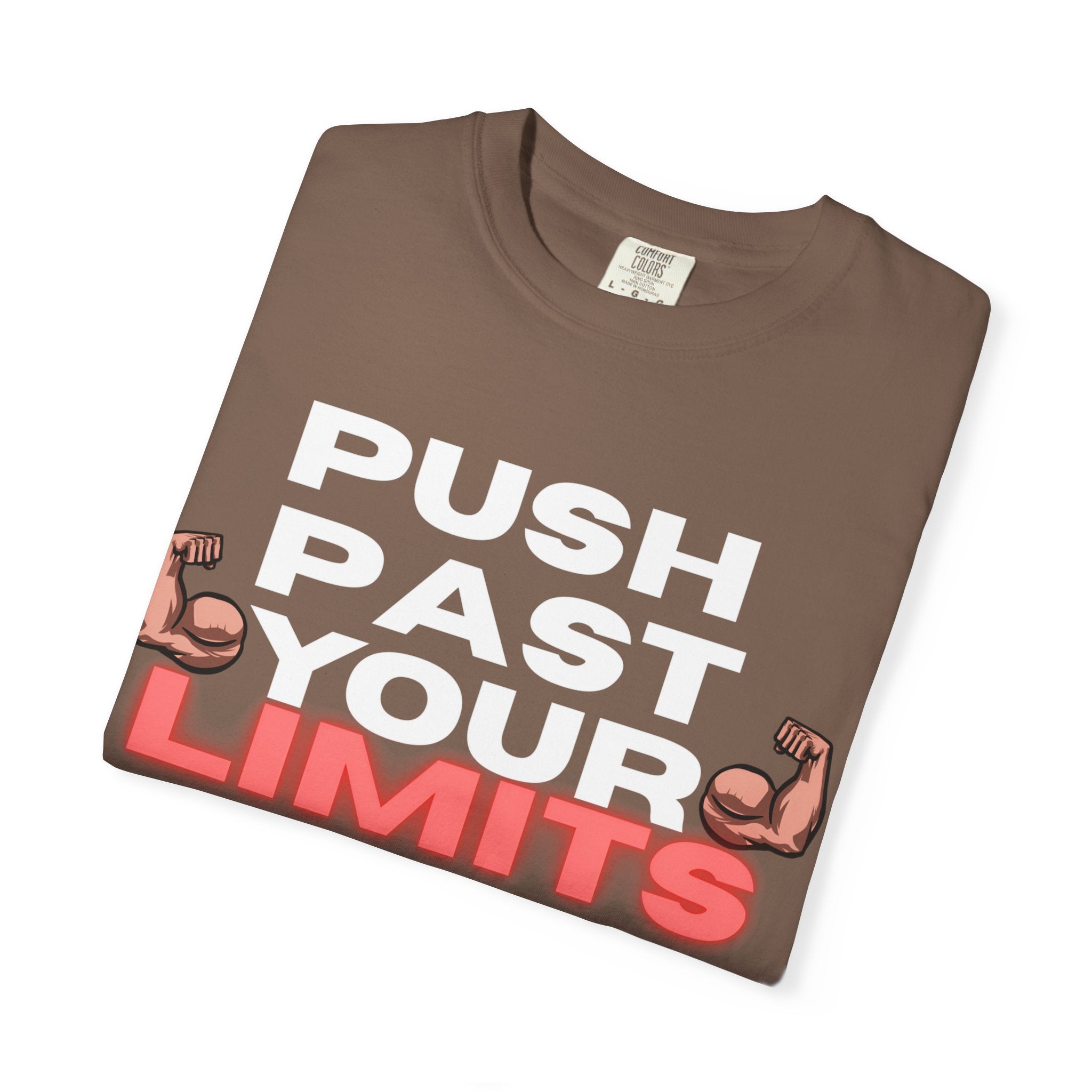 Unisex Motivational T-Shirt - "Push Past Your Limits" - Fitness Apparel, Workout Tee, Gym Wear, Gift for Him/Her, Inspirational Gift
