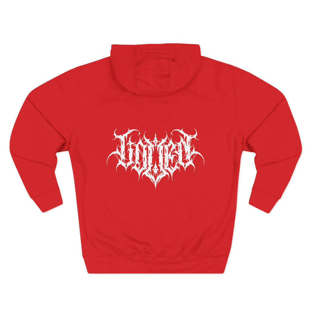 Gothic Three-Panel Fleece Hoodie, Cozy Sweatshirt, Alternative Wear, Cool Casual Style