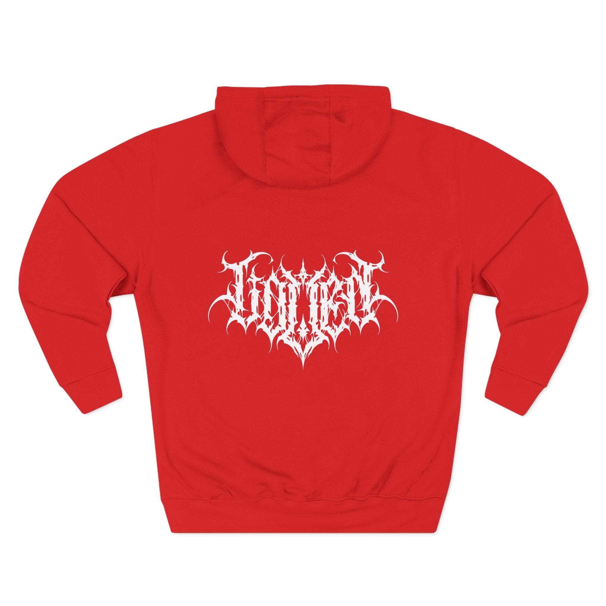 Gothic Three-Panel Fleece Hoodie, Cozy Sweatshirt, Alternative Wear, Cool Casual Style