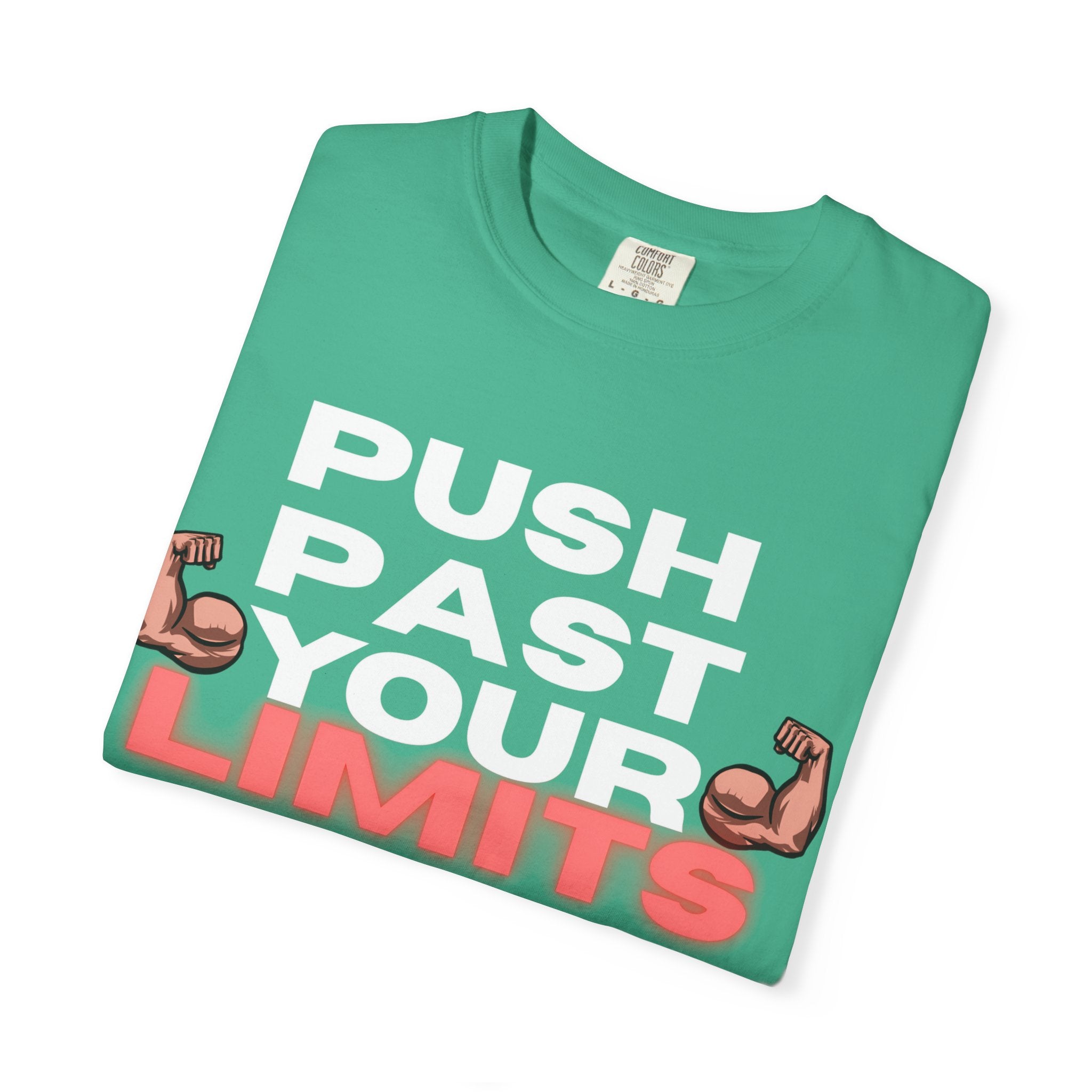 Unisex Motivational T-Shirt - "Push Past Your Limits" - Fitness Apparel, Workout Tee, Gym Wear, Gift for Him/Her, Inspirational Gift