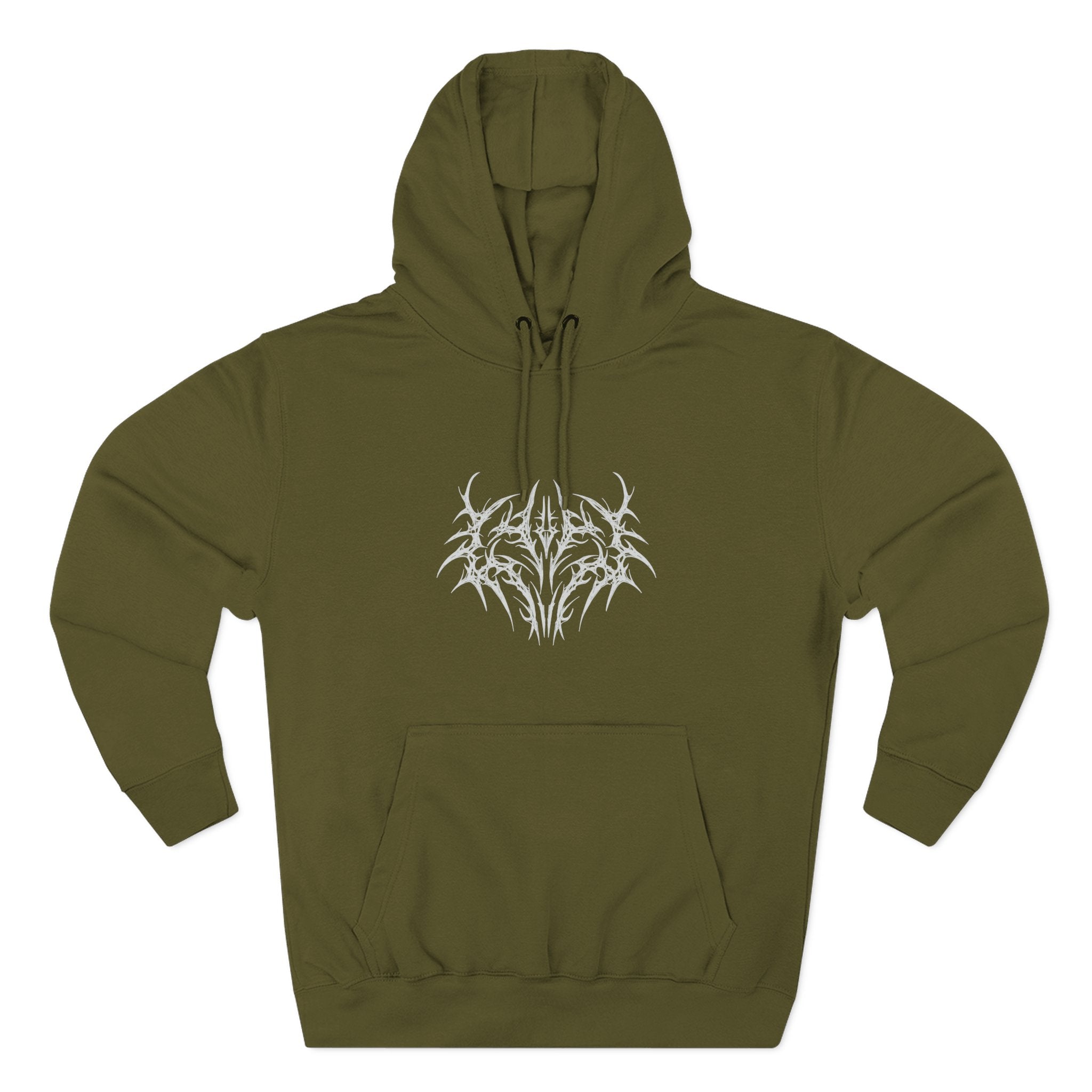 Gothic Three-Panel Fleece Hoodie, Cozy Sweatshirt, Alternative Wear, Cool Casual Style