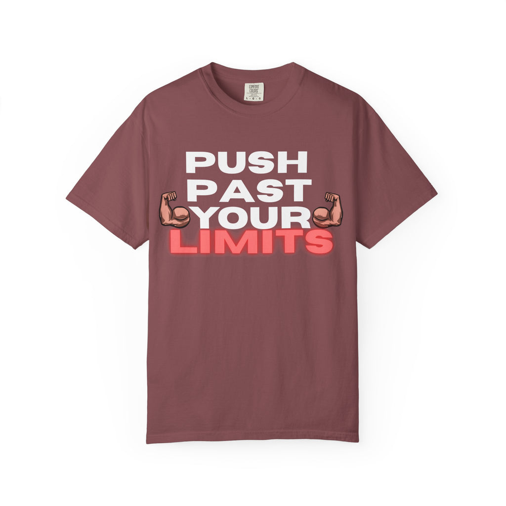 Unisex Motivational T-Shirt - "Push Past Your Limits" - Fitness Apparel, Workout Tee, Gym Wear, Gift for Him/Her, Inspirational Gift