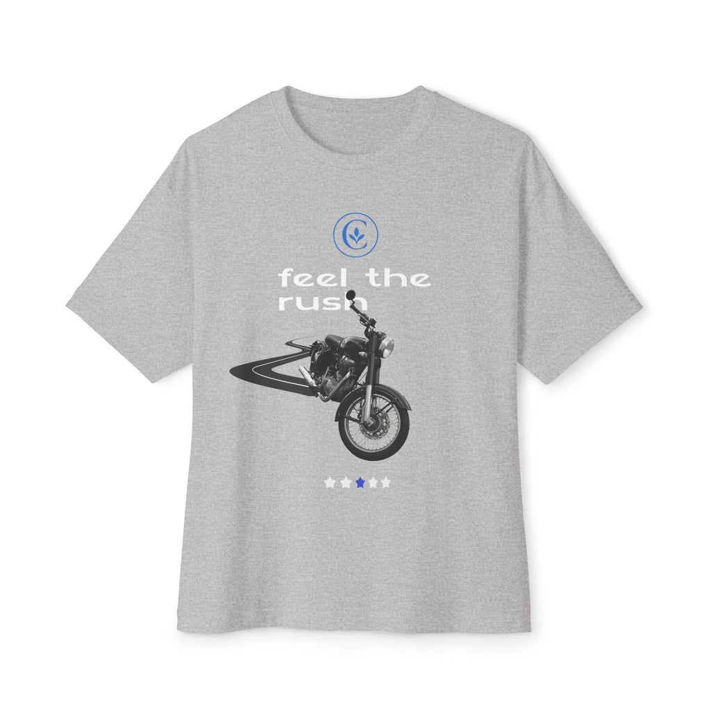 Motorcycle Lovers Boxy Tee - Feel the Rush, Unisex T-Shirt, Biker Gift, Casual Streetwear, Outdoor Adventure Apparel