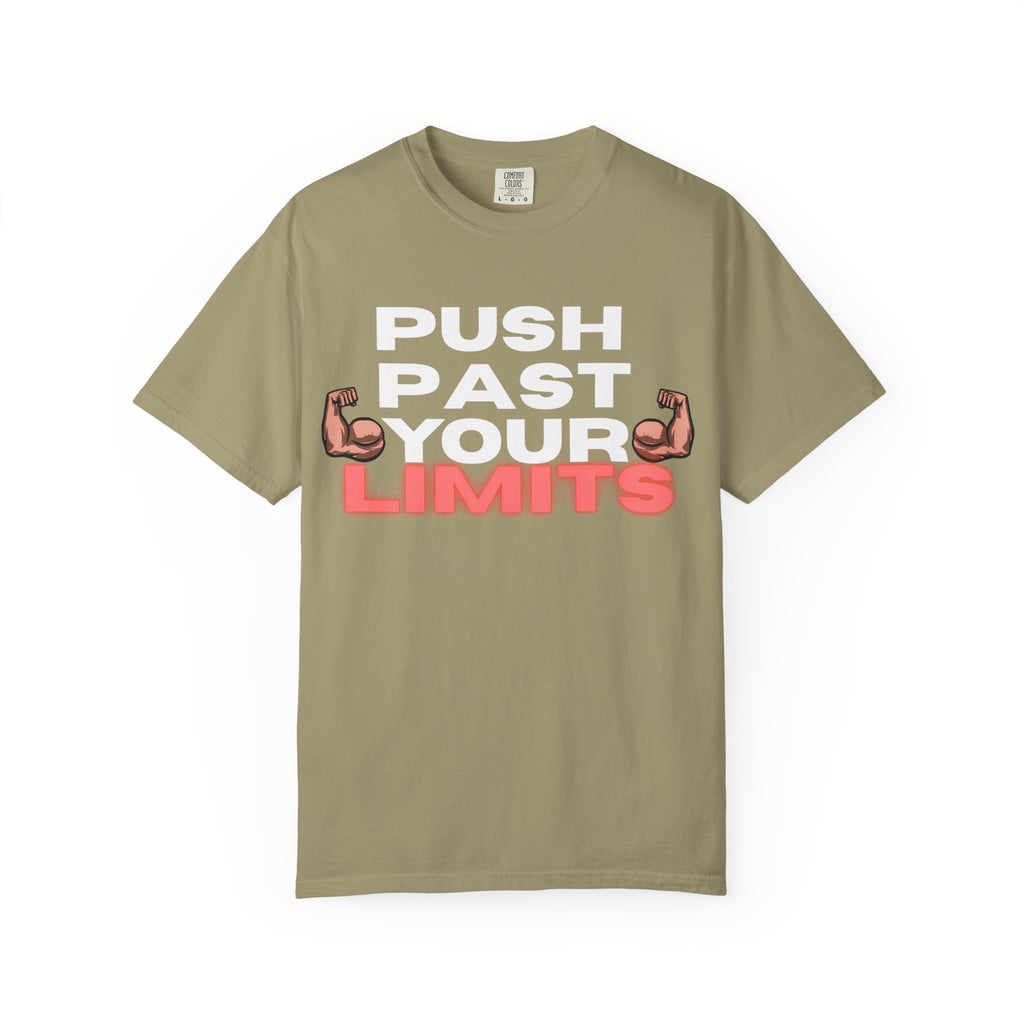 Unisex Motivational T-Shirt - "Push Past Your Limits" - Fitness Apparel, Workout Tee, Gym Wear, Gift for Him/Her, Inspirational Gift