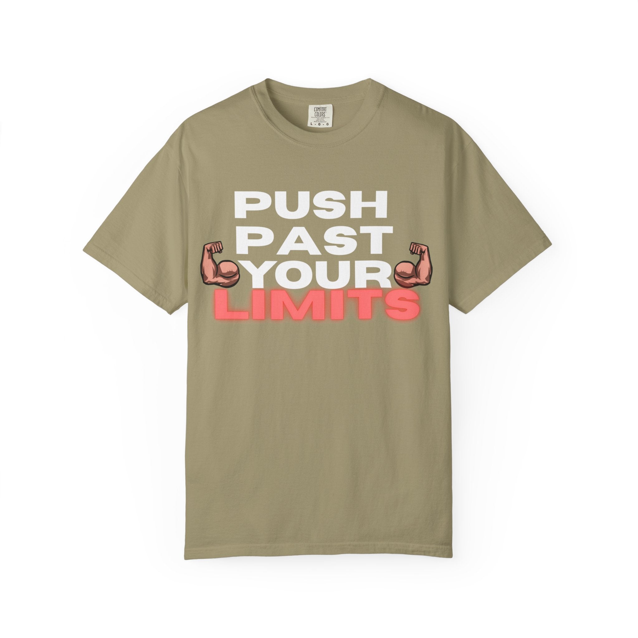 Unisex Motivational T-Shirt - "Push Past Your Limits" - Fitness Apparel, Workout Tee, Gym Wear, Gift for Him/Her, Inspirational Gift