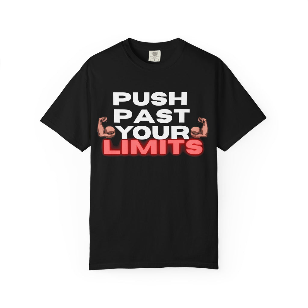 Unisex Motivational T-Shirt - "Push Past Your Limits" - Fitness Apparel, Workout Tee, Gym Wear, Gift for Him/Her, Inspirational Gift