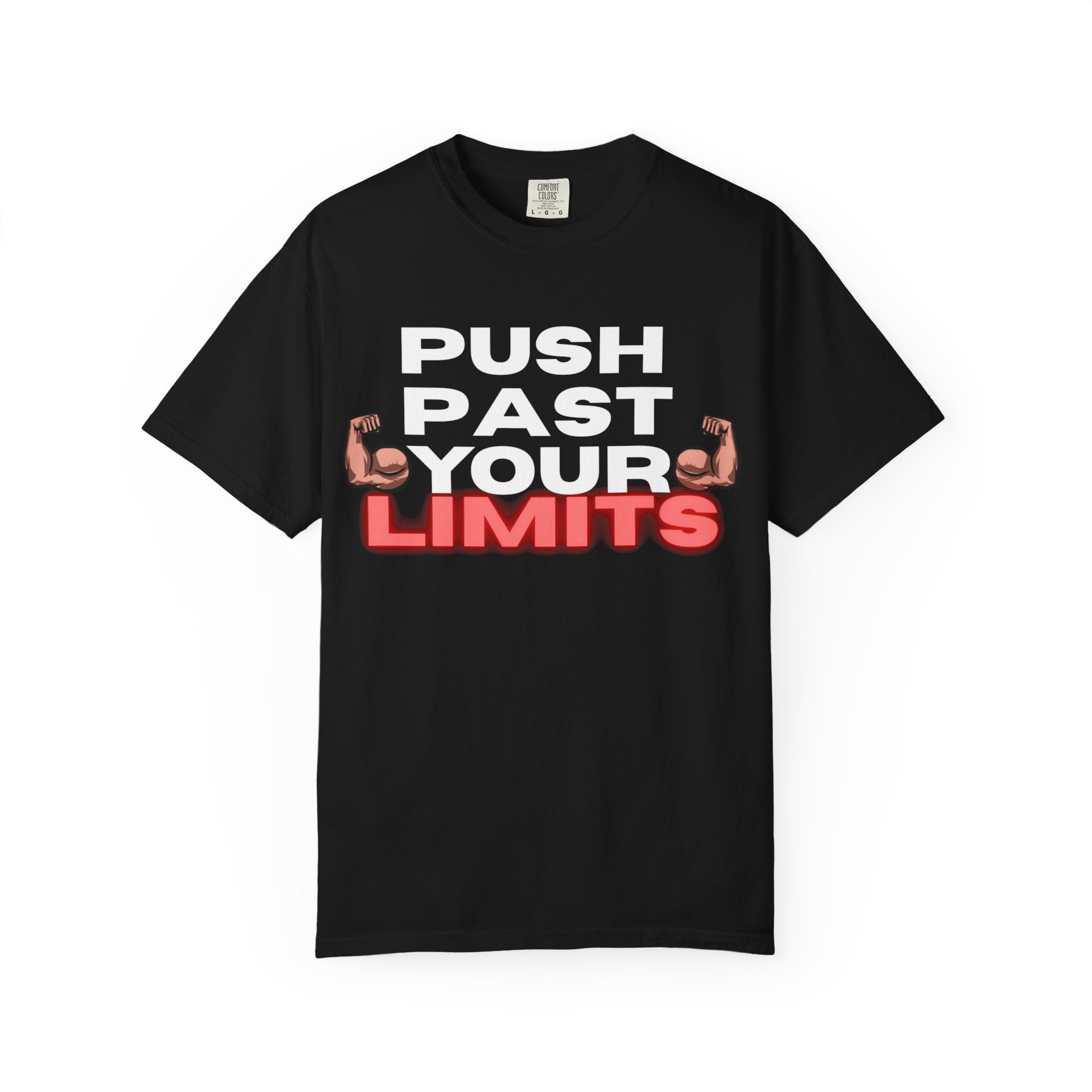 Unisex Motivational T-Shirt - "Push Past Your Limits" - Fitness Apparel, Workout Tee, Gym Wear, Gift for Him/Her, Inspirational Gift