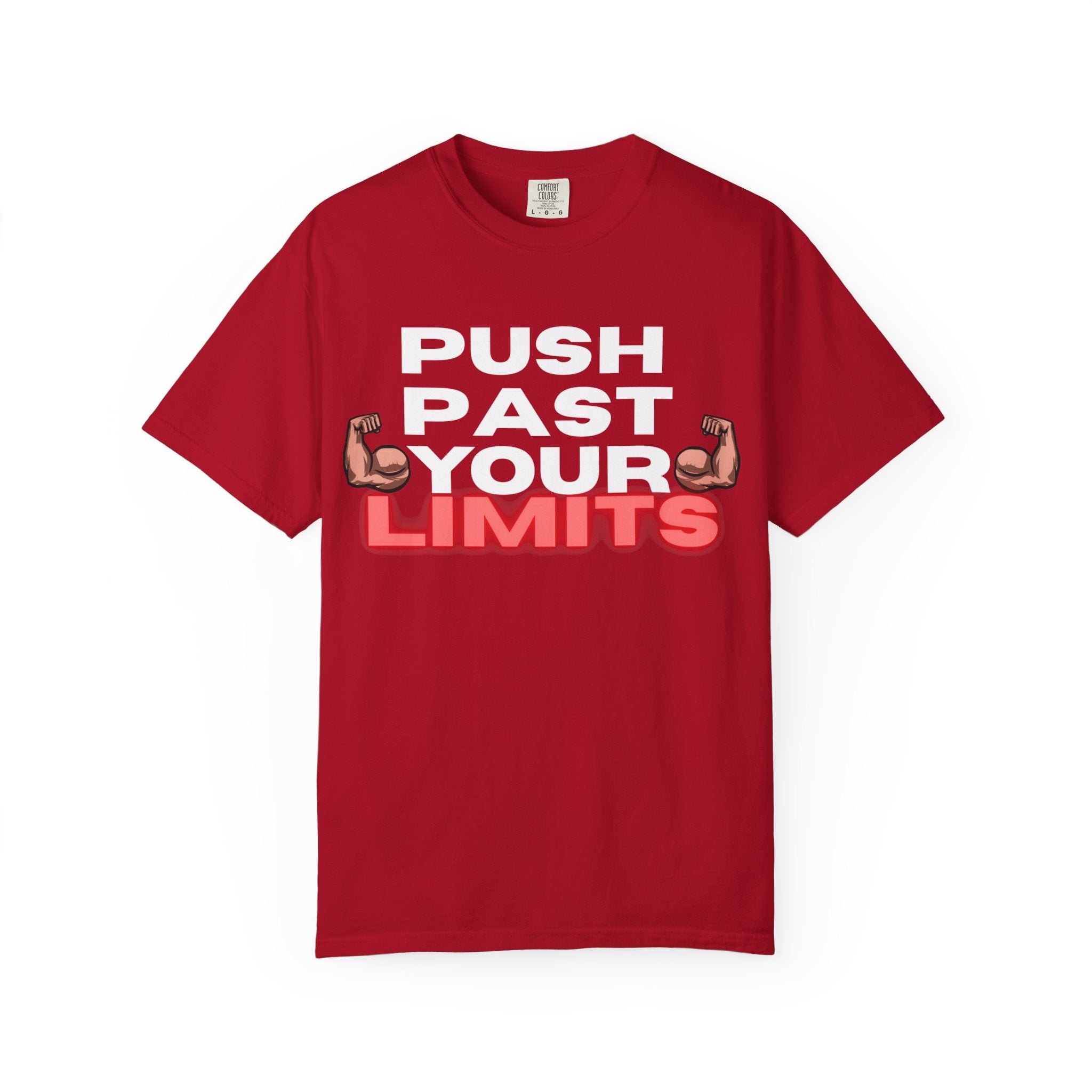 Unisex Motivational T-Shirt - "Push Past Your Limits" - Fitness Apparel, Workout Tee, Gym Wear, Gift for Him/Her, Inspirational Gift