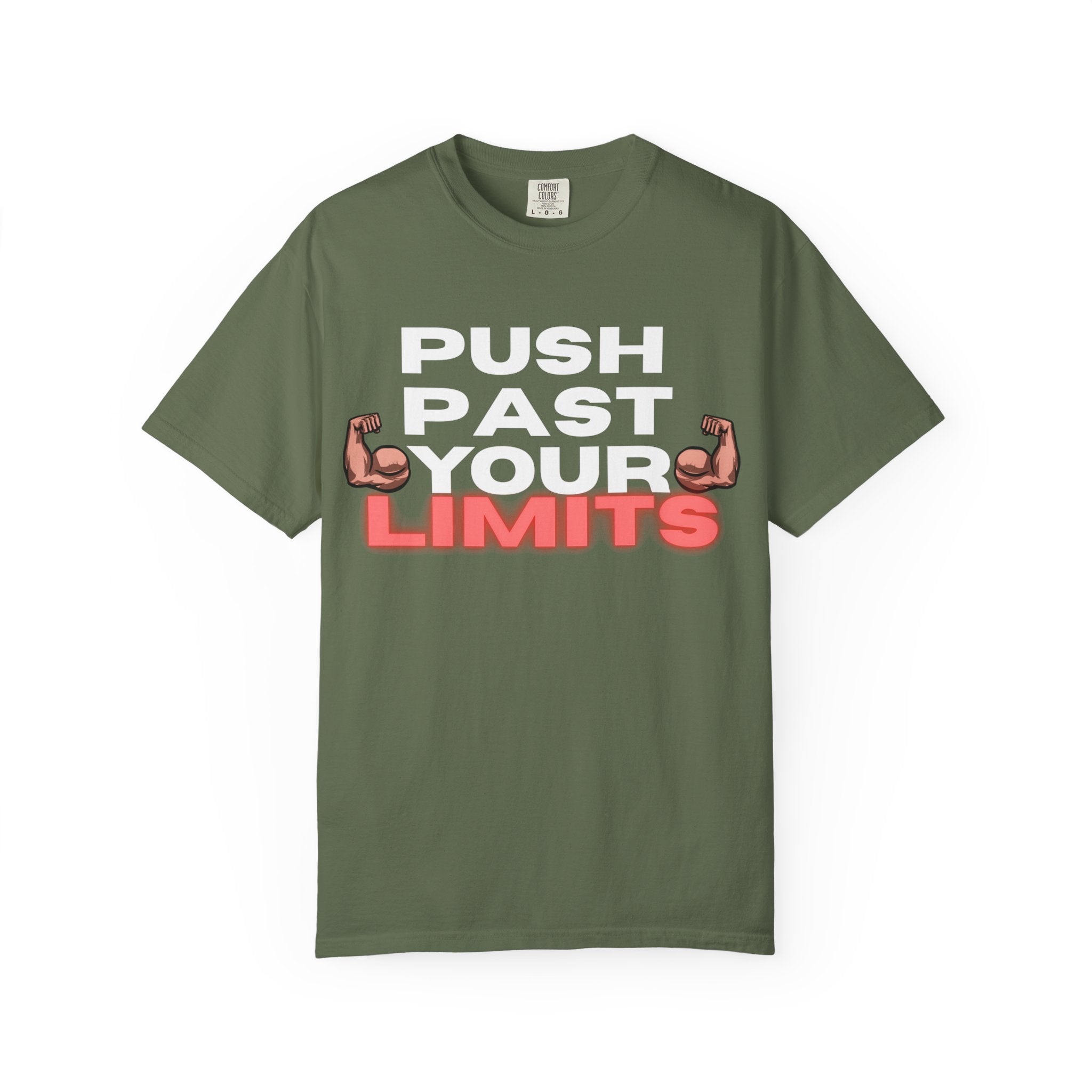 Unisex Motivational T-Shirt - "Push Past Your Limits" - Fitness Apparel, Workout Tee, Gym Wear, Gift for Him/Her, Inspirational Gift