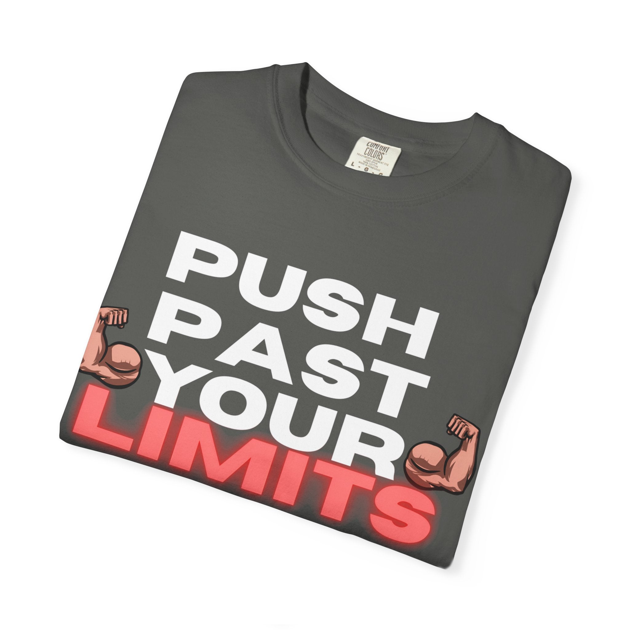 Unisex Motivational T-Shirt - "Push Past Your Limits" - Fitness Apparel, Workout Tee, Gym Wear, Gift for Him/Her, Inspirational Gift