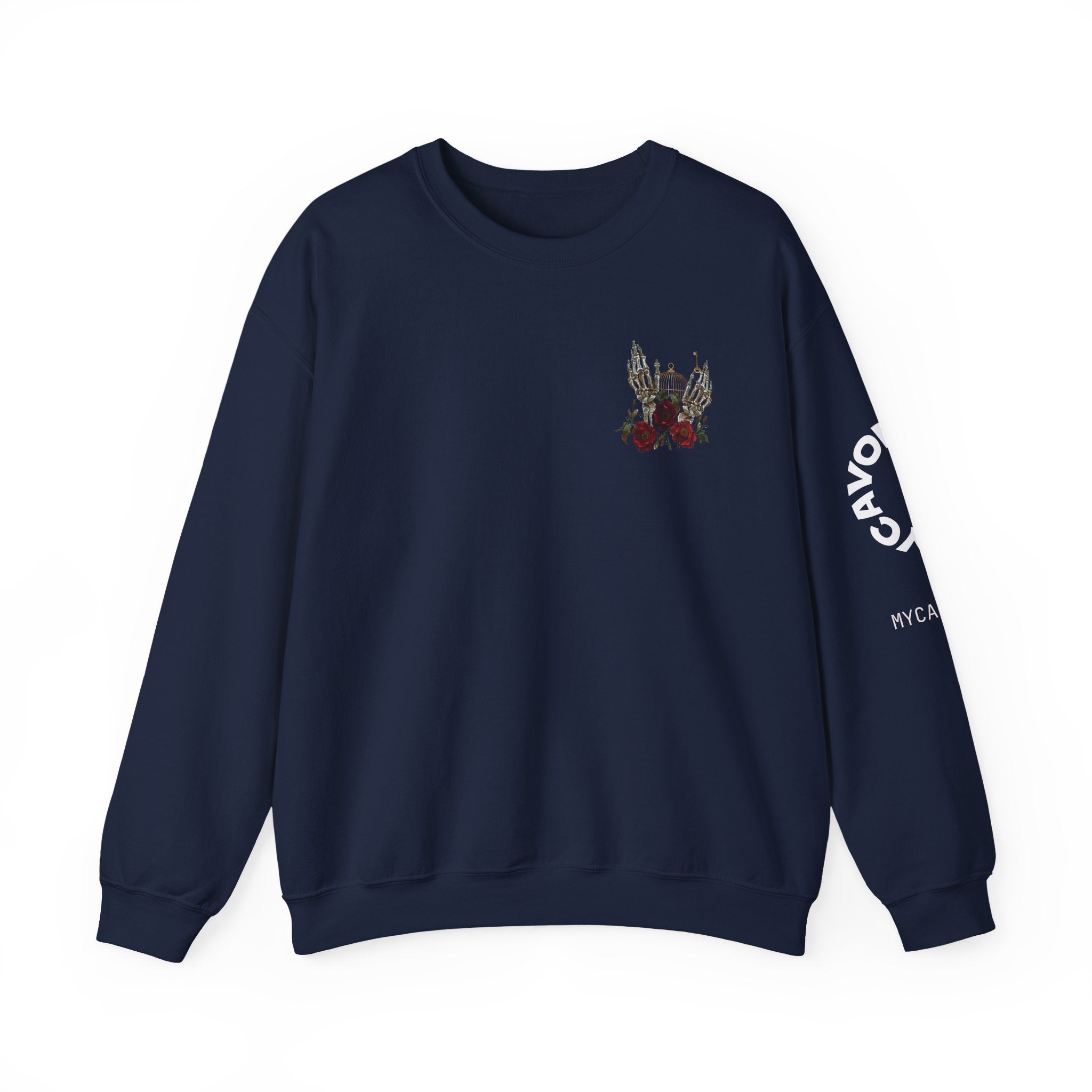 Edgy Floral Skeleton Crewneck Sweatshirt - Unisex Hoodie, Vintage Style Pullover, Boho Apparel, Alternative Fashion, Gift for Her