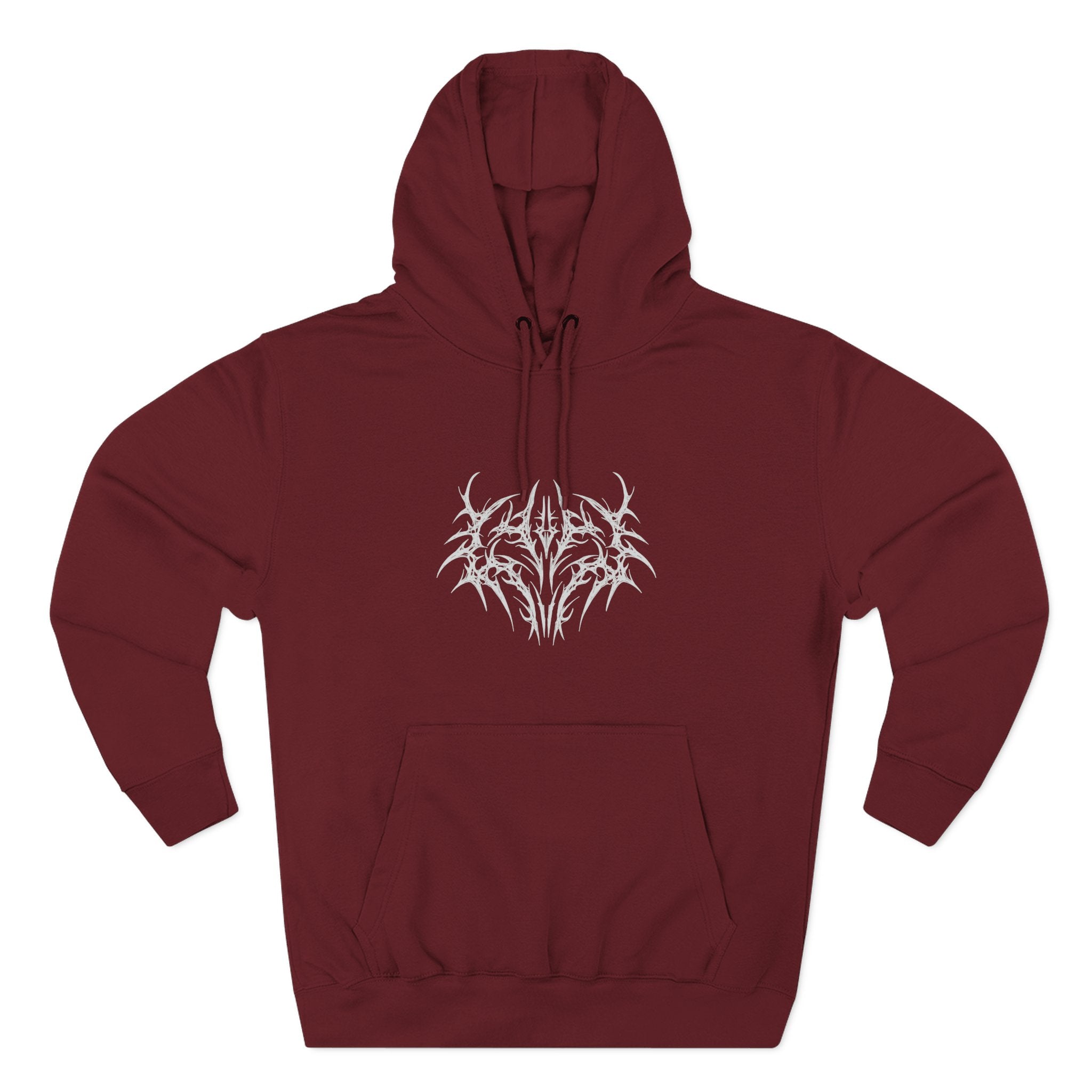 Gothic Three-Panel Fleece Hoodie, Cozy Sweatshirt, Alternative Wear, Cool Casual Style