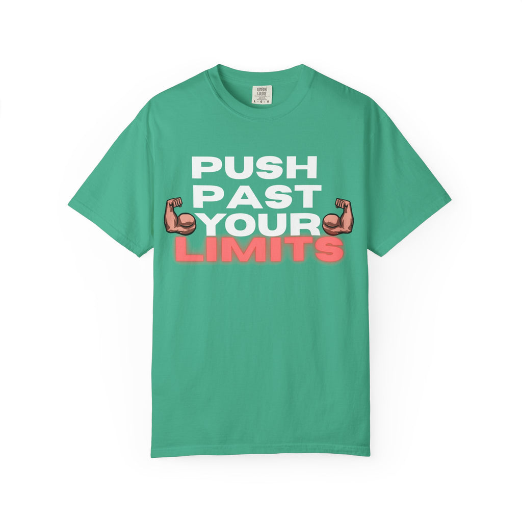 Unisex Motivational T-Shirt - "Push Past Your Limits" - Fitness Apparel, Workout Tee, Gym Wear, Gift for Him/Her, Inspirational Gift