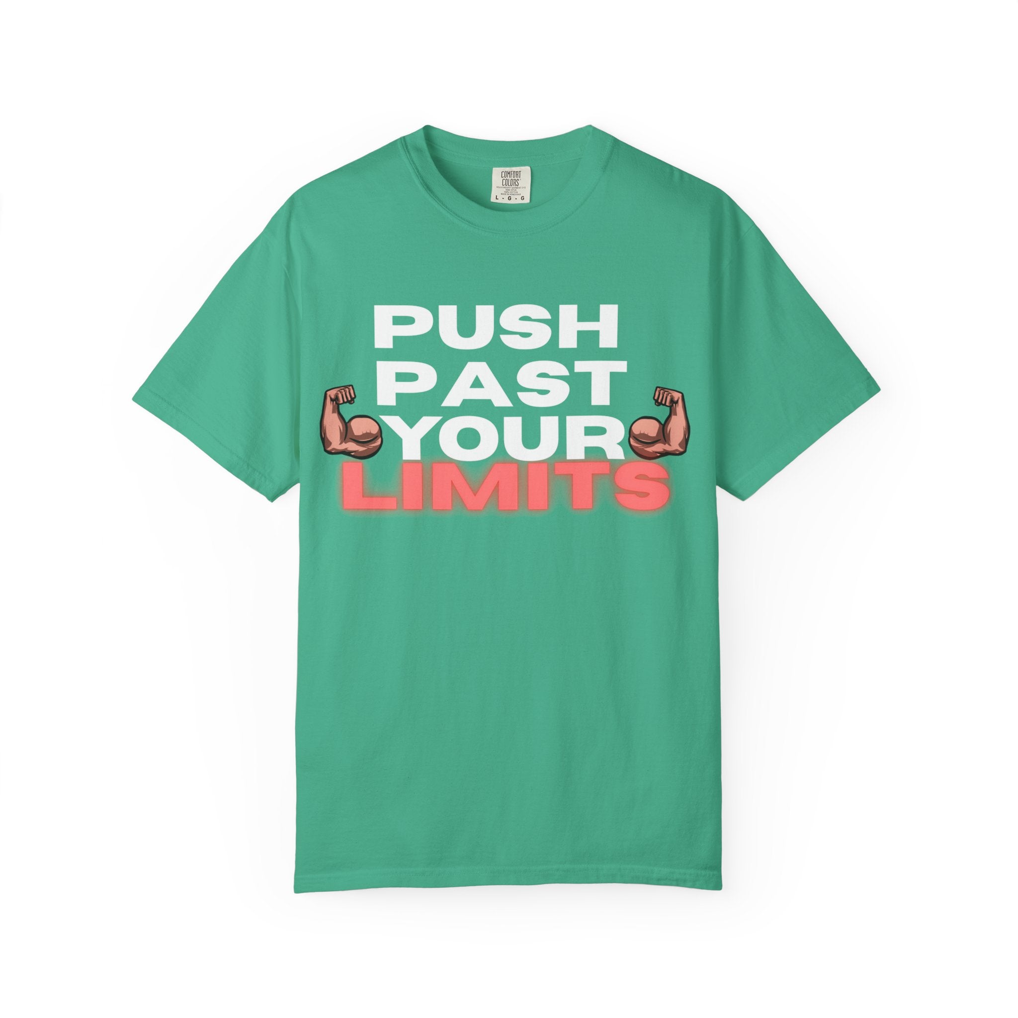 Unisex Motivational T-Shirt - "Push Past Your Limits" - Fitness Apparel, Workout Tee, Gym Wear, Gift for Him/Her, Inspirational Gift