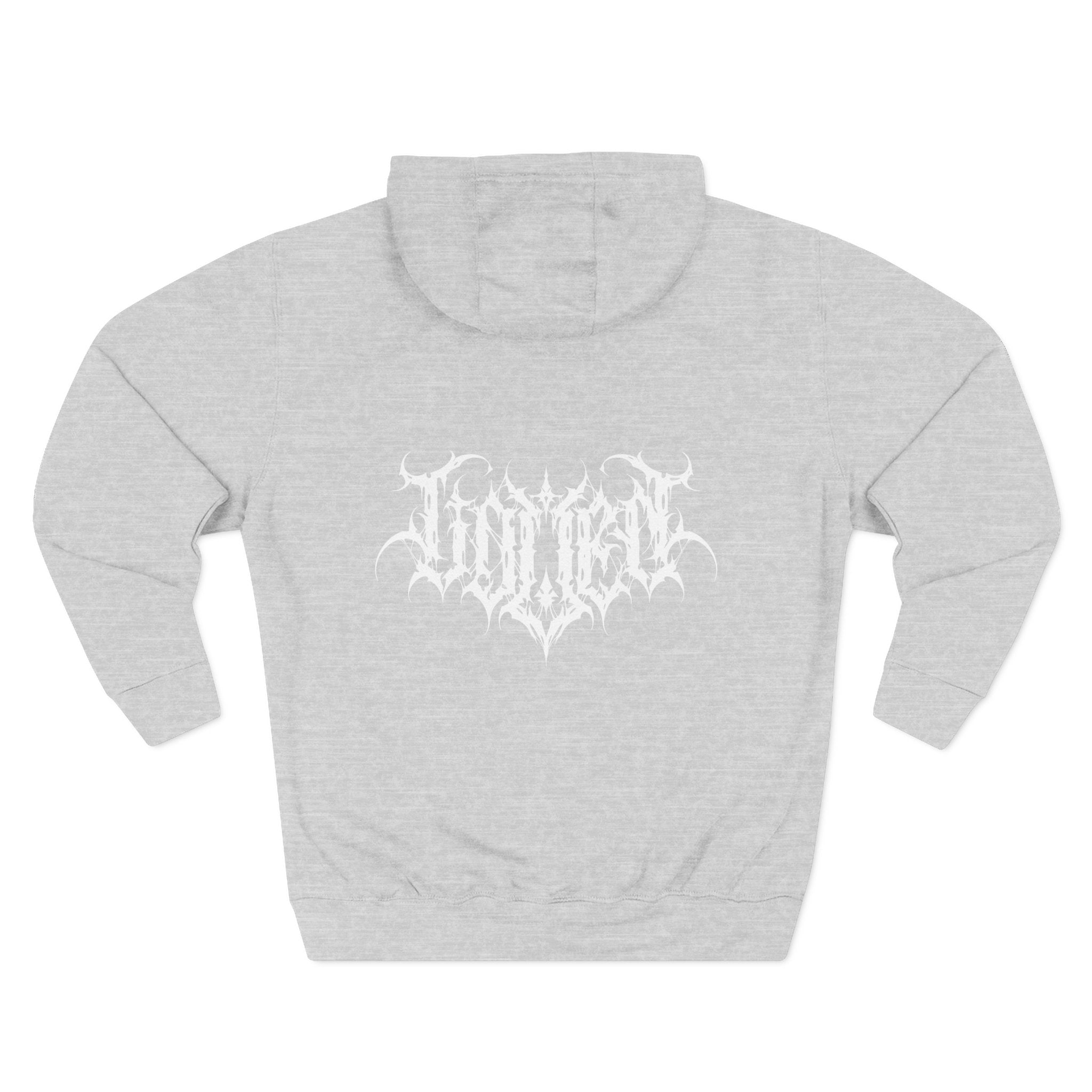 Gothic Three-Panel Fleece Hoodie, Cozy Sweatshirt, Alternative Wear, Cool Casual Style