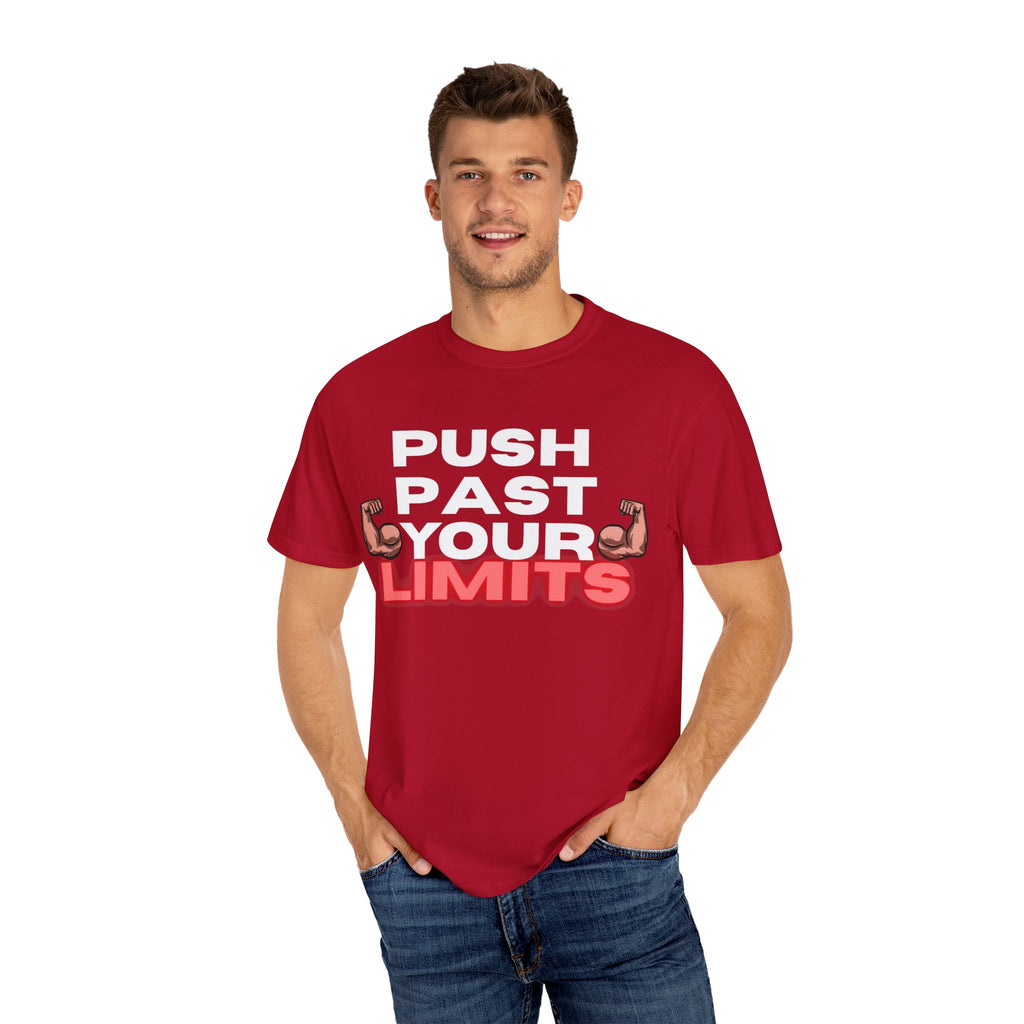Unisex Motivational T-Shirt - "Push Past Your Limits" - Fitness Apparel, Workout Tee, Gym Wear, Gift for Him/Her, Inspirational Gift