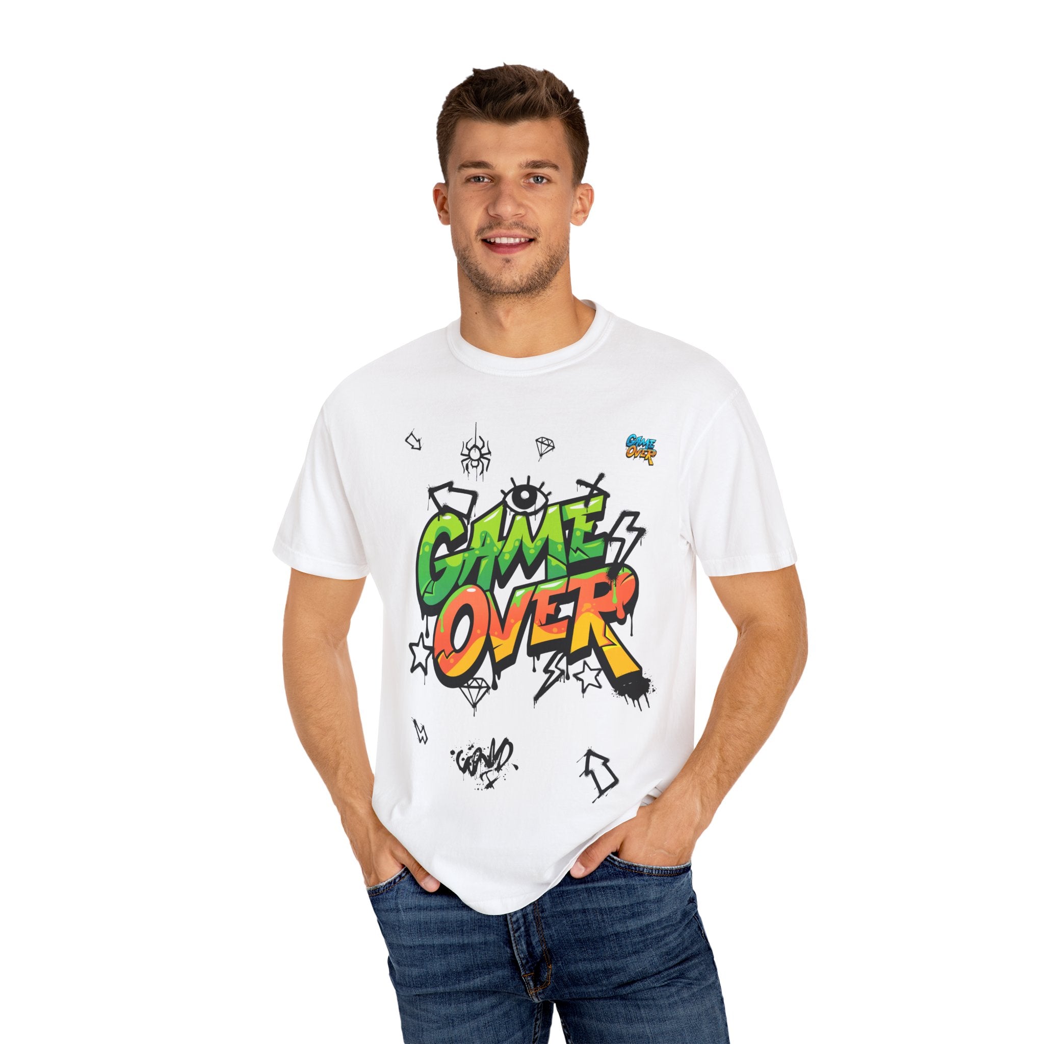 Game Over Graphic T-Shirt, Retro Gaming Tee, Unisex Casual Top, Gamer Gift, Video Game T-Shirt, Fun Streetwear