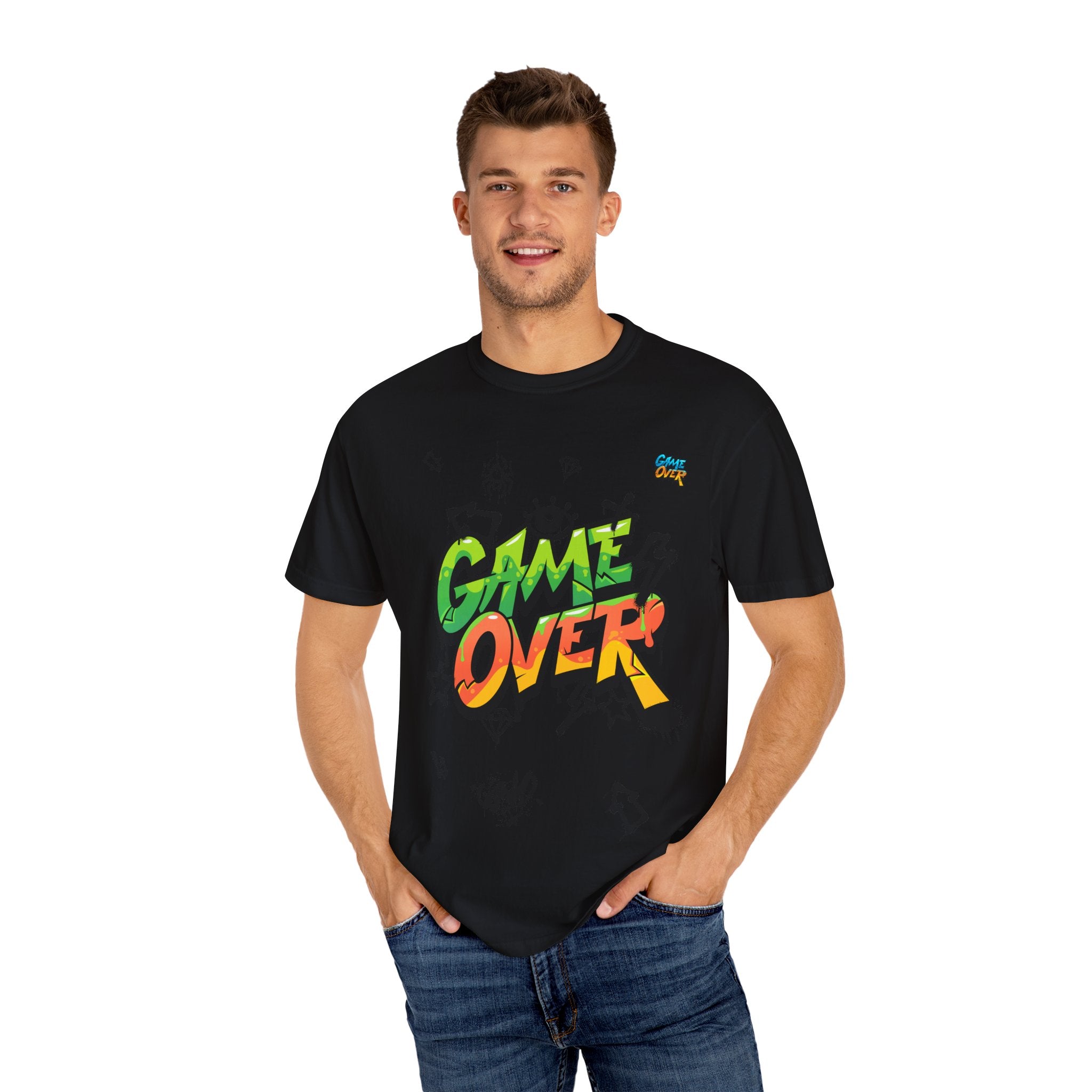 Game Over Graphic T-Shirt, Retro Gaming Tee, Unisex Casual Top, Gamer Gift, Video Game T-Shirt, Fun Streetwear